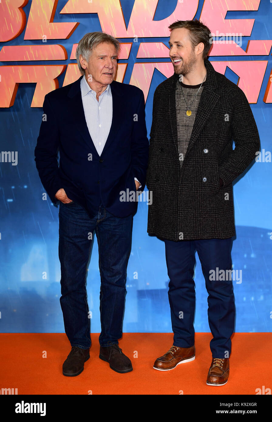 Harrison Ford (left) and Ryan Gosling attending the Blade Runner 2049