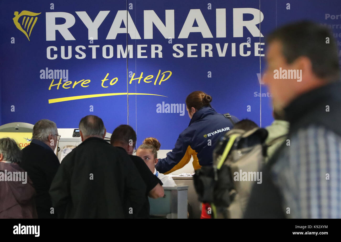 The Ryanair customer service desk at Dublin Airport, as the crisis over