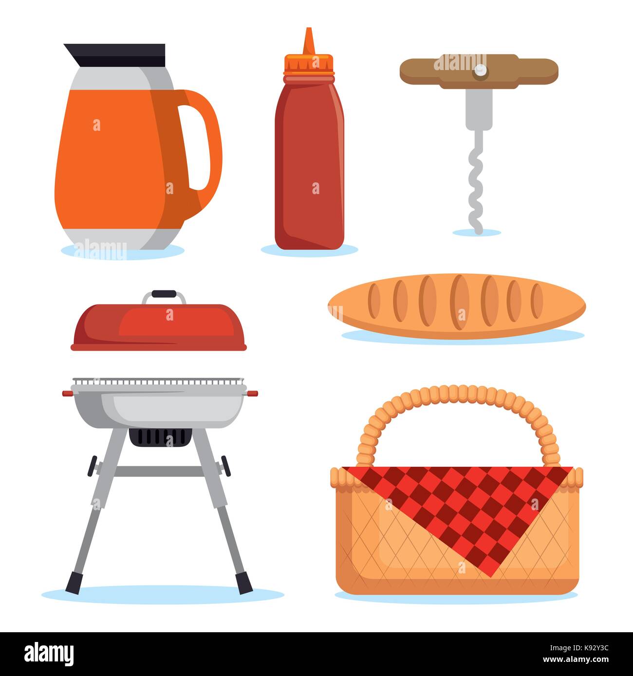 Grill picnic basket nobody Stock Vector Images - Alamy