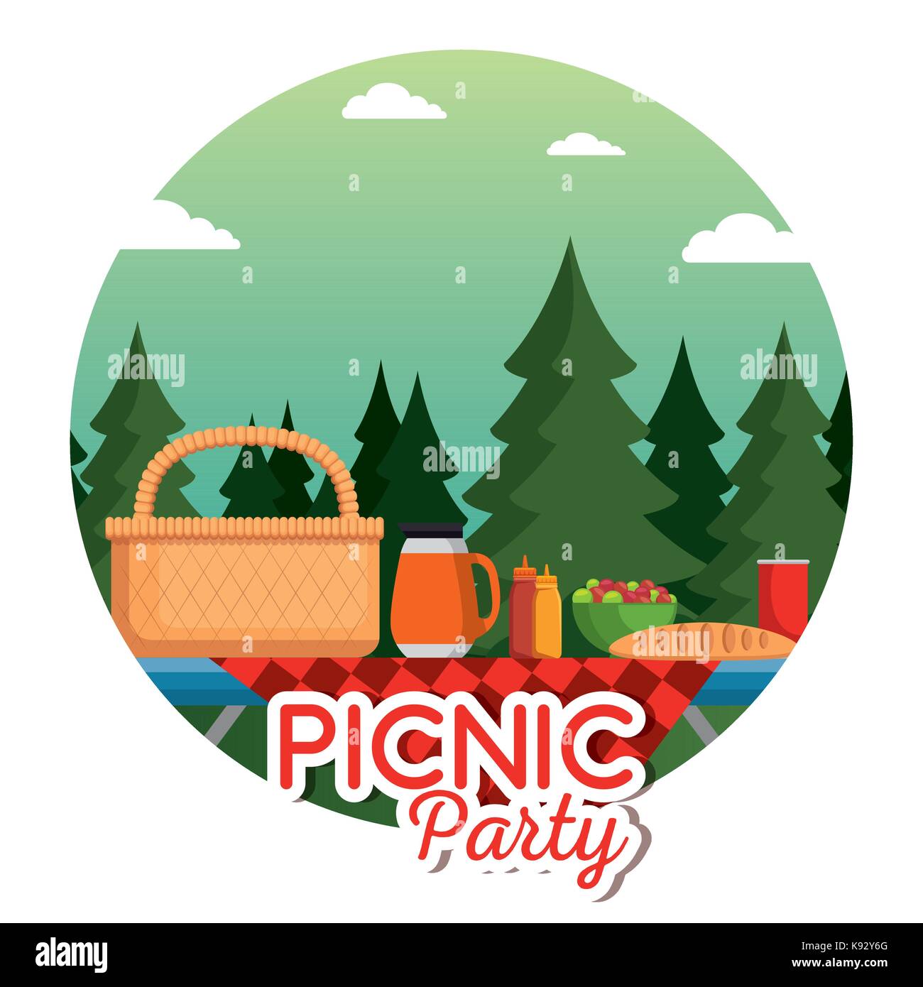 colorful picnic party poster vector illustration graphic design Stock Vector Image & Art Alamy