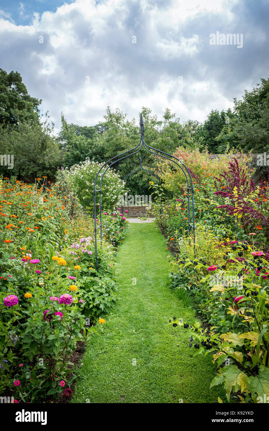 The English walled garden of Quex House near Birchington-on-Sea in Kent, UK Stock Photo