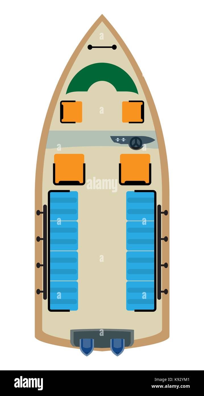 Seat Map of Small Moter boat on white Background Vector Stock Vector ...