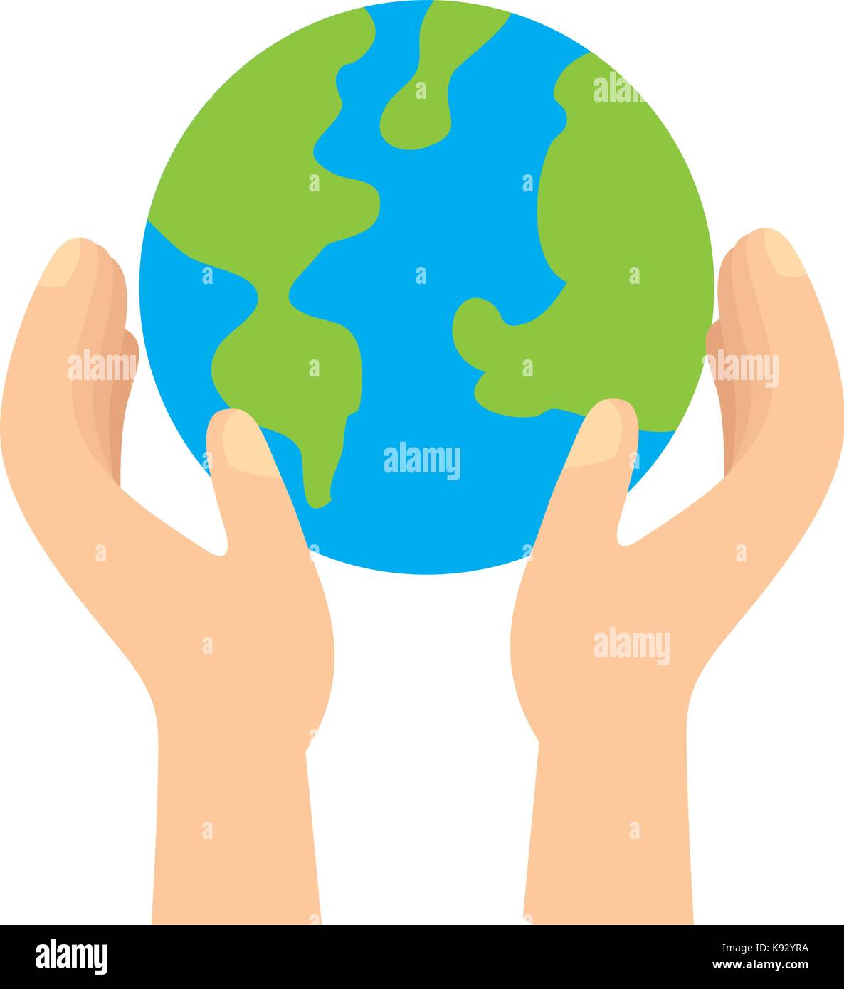 Hand holding the earth Stock Vector Images - Alamy