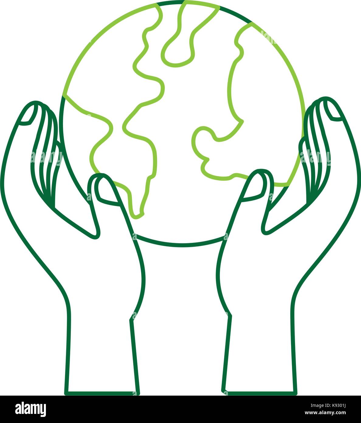 hand holding planet earth ecological environmental concept Stock Vector ...