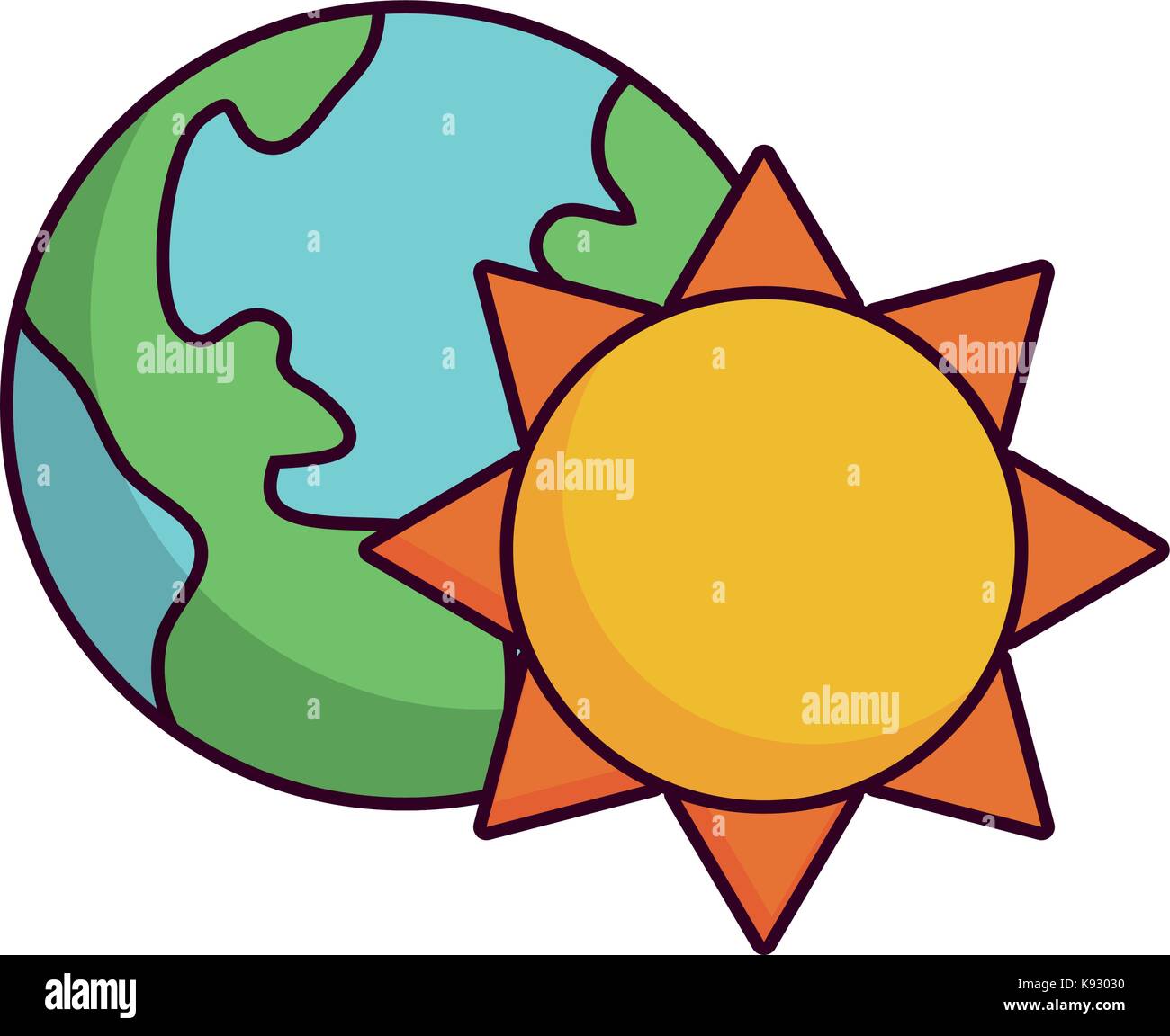 earth planet and sun icon Stock Vector Image & Art - Alamy