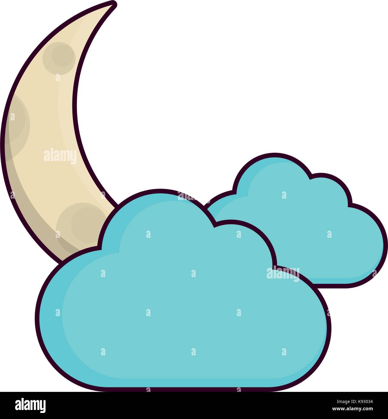 moon and cloud icon Stock Vector Image & Art - Alamy