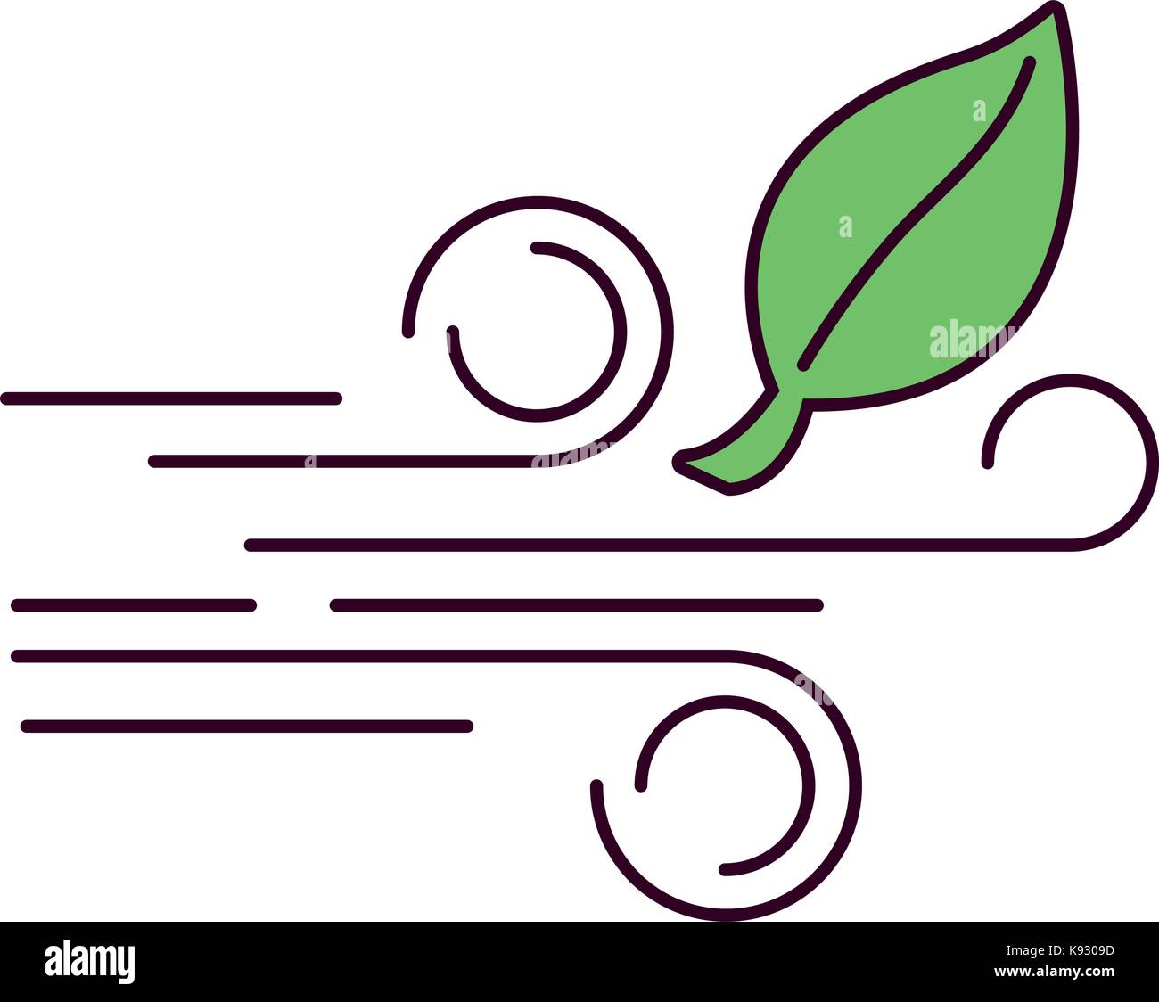 wind and leaf icon Stock Vector Image & Art - Alamy