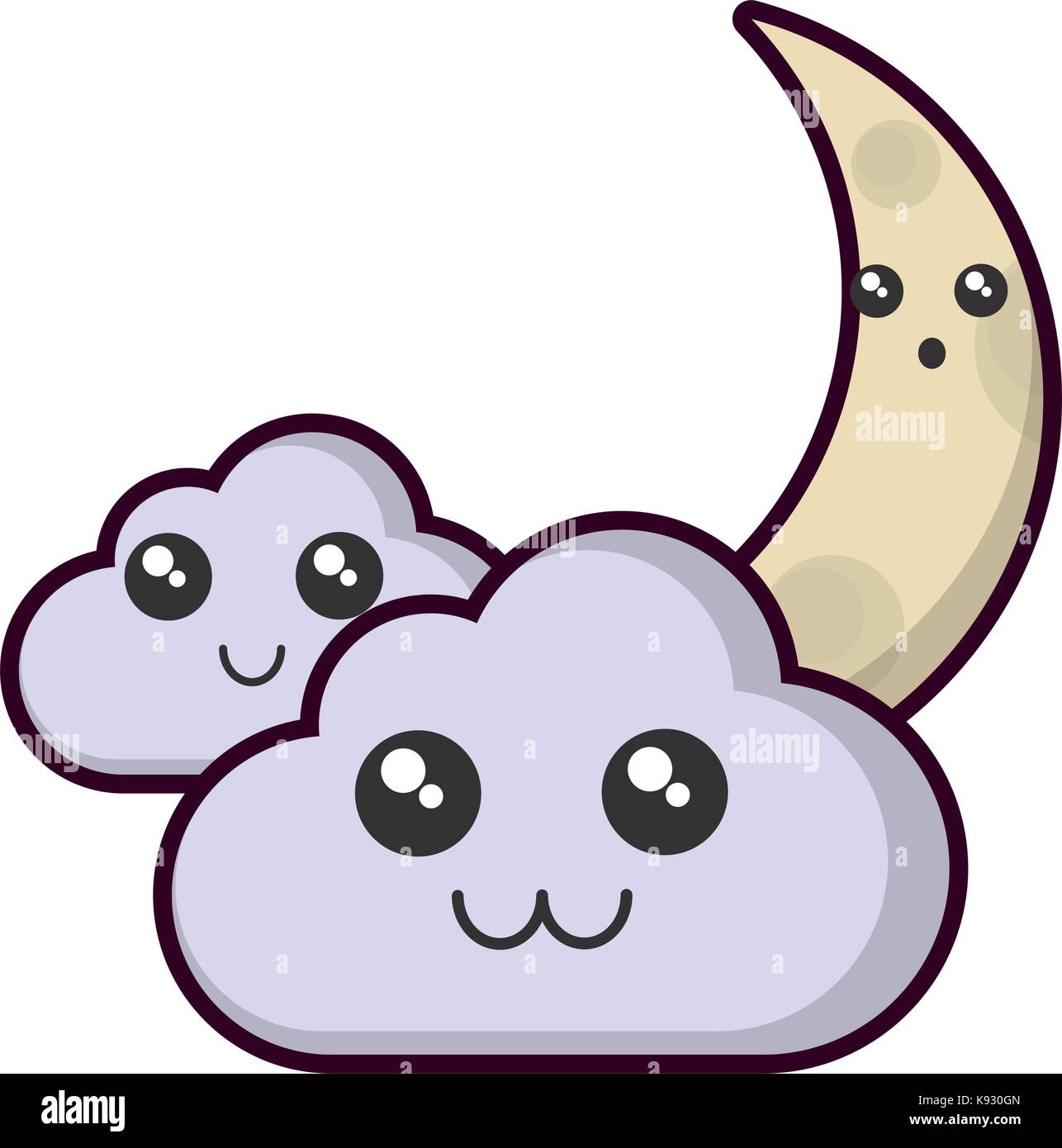 moon and cloud icon Stock Vector Image & Art - Alamy