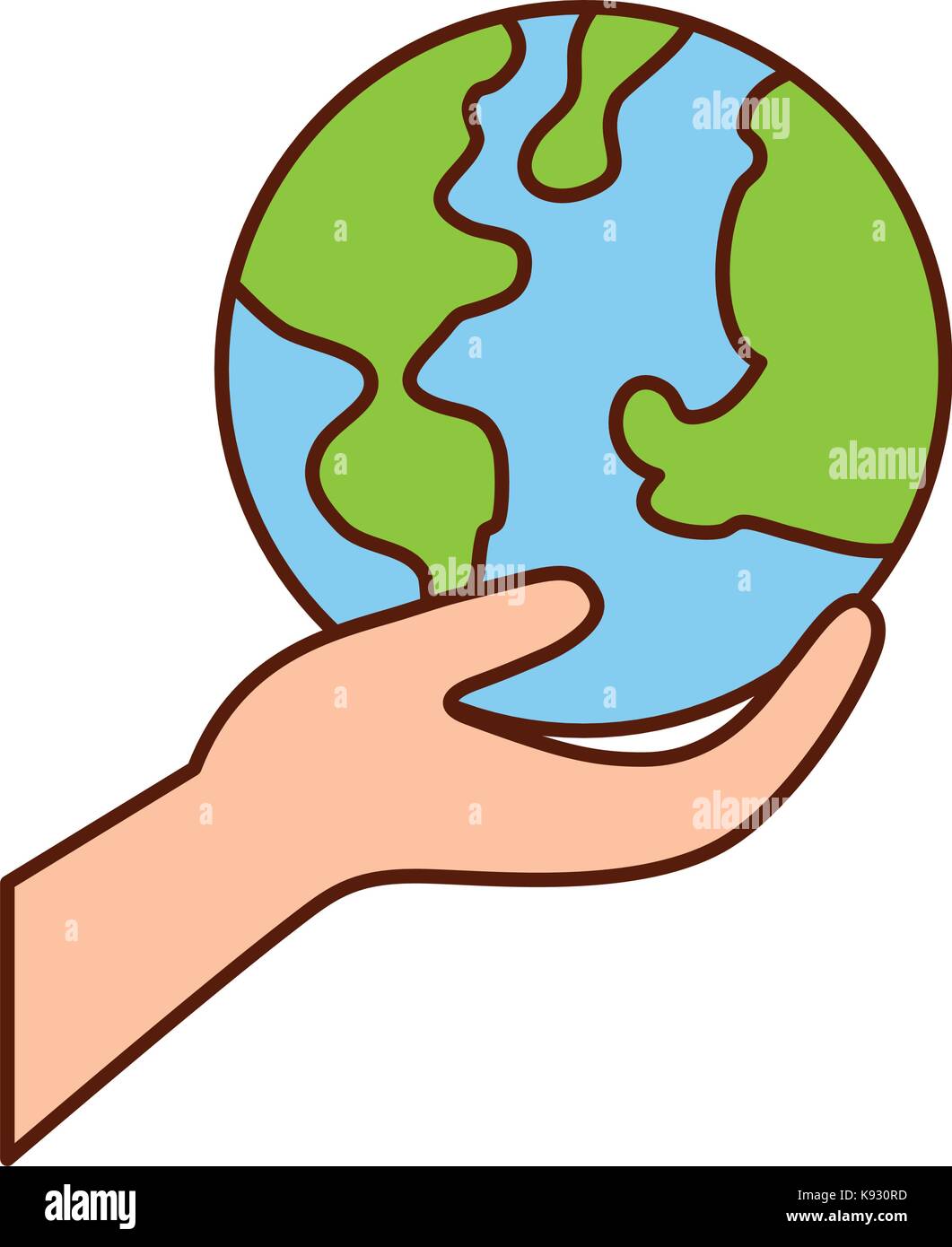hand holding planet earth ecological environmental concept Stock Vector ...
