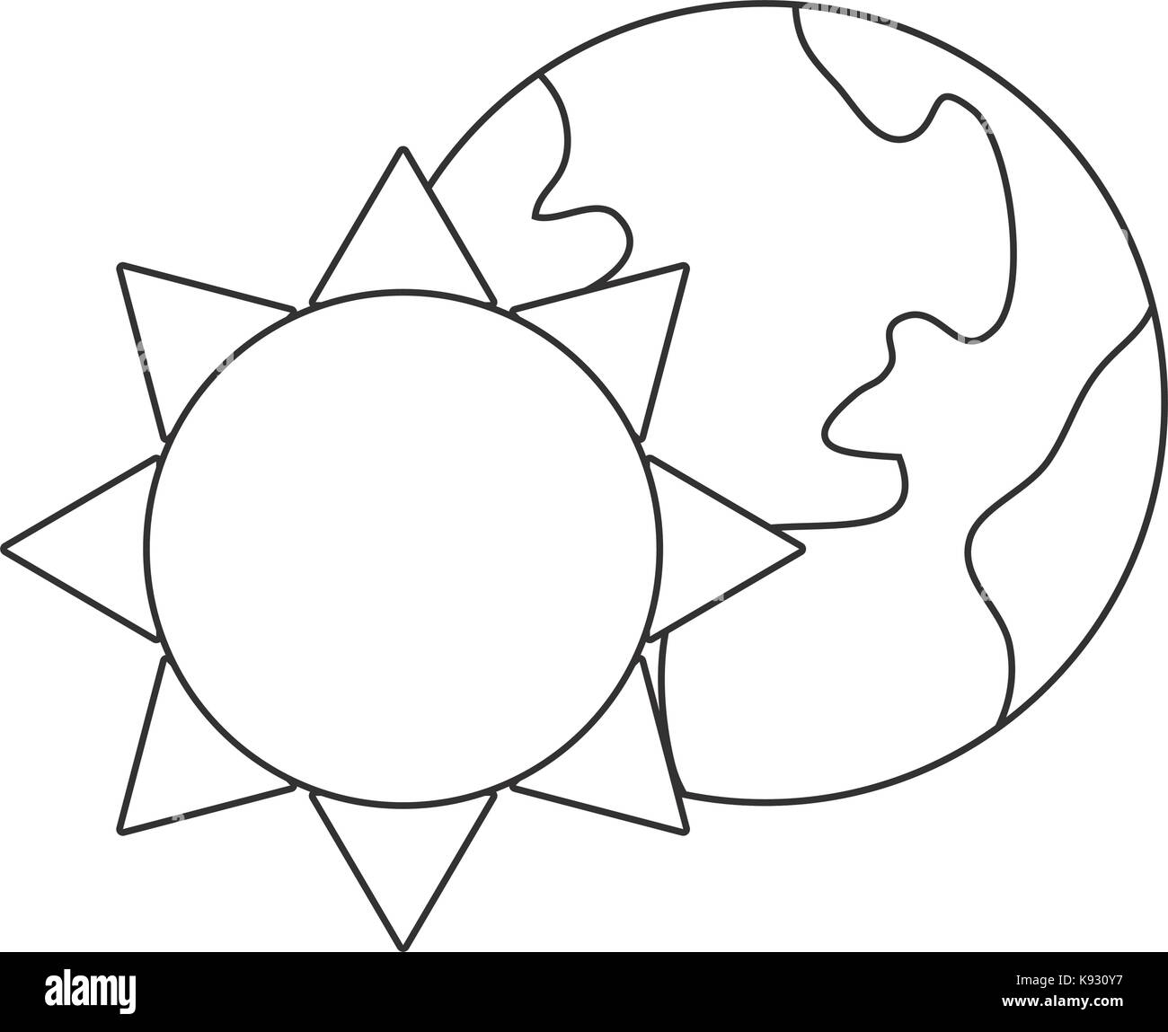 earth and sun icon Stock Vector Image & Art Alamy