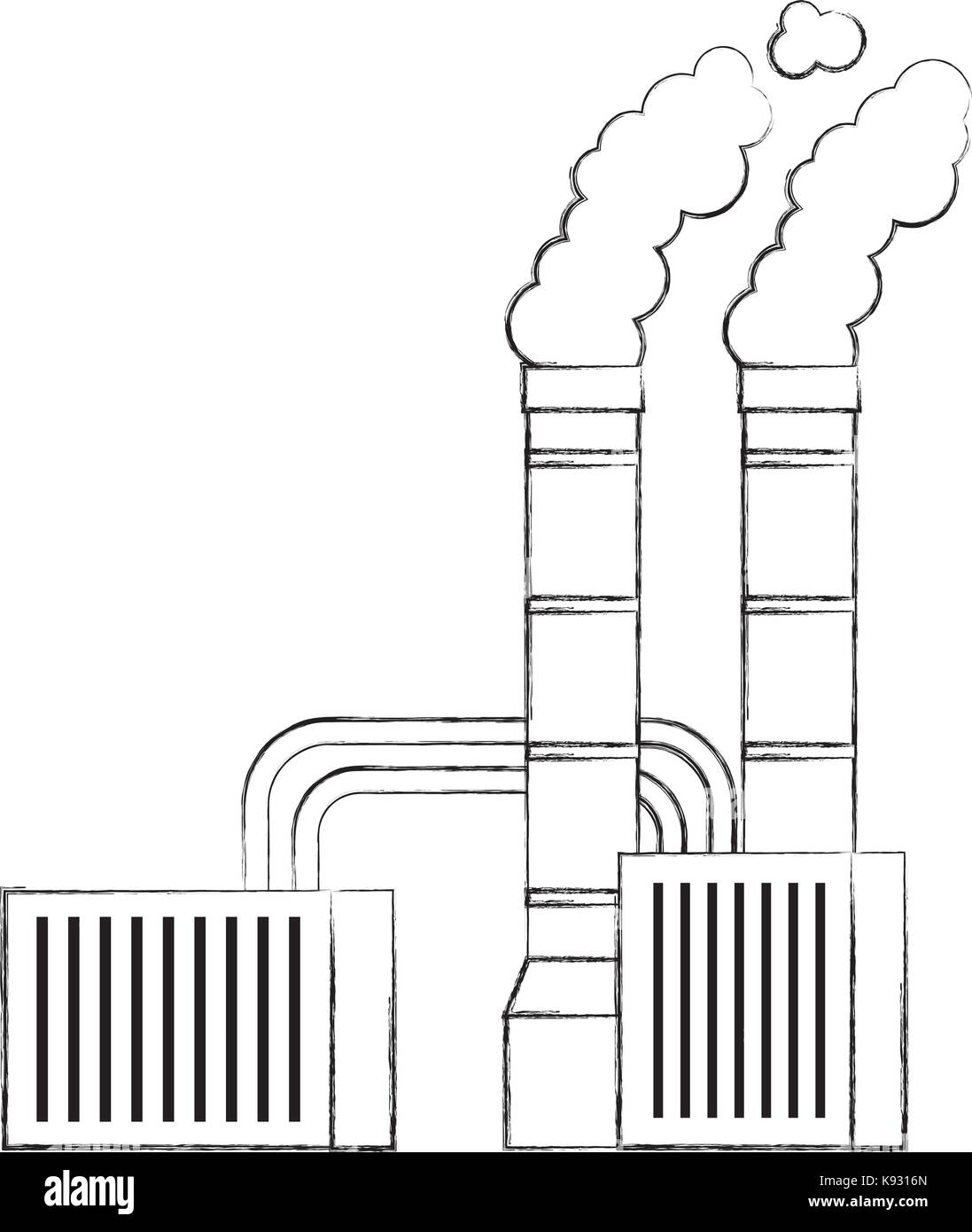 Industrial smoke from chimney Stock Vector Images - Alamy