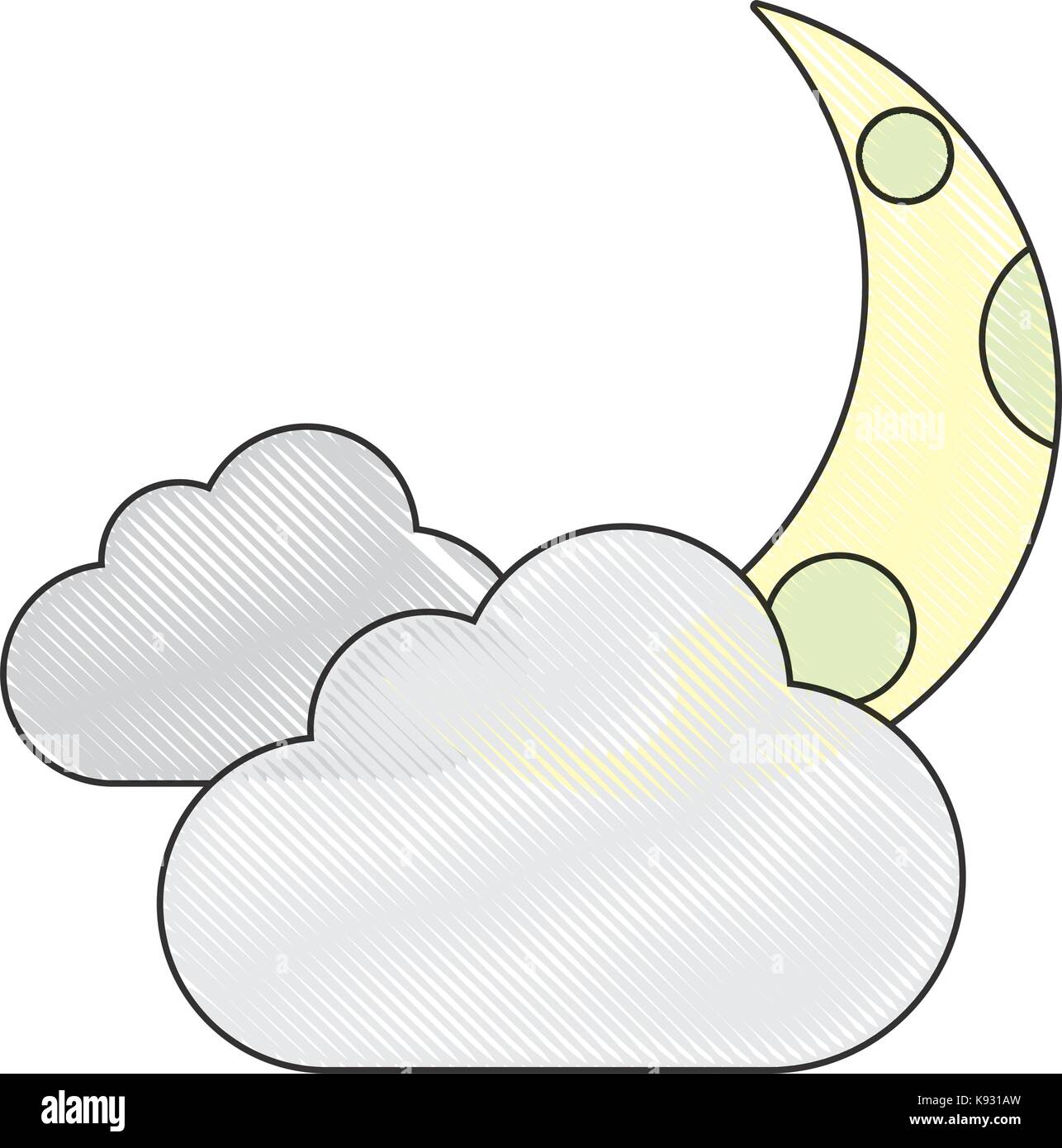 moon and cloud icon Stock Vector Image & Art - Alamy