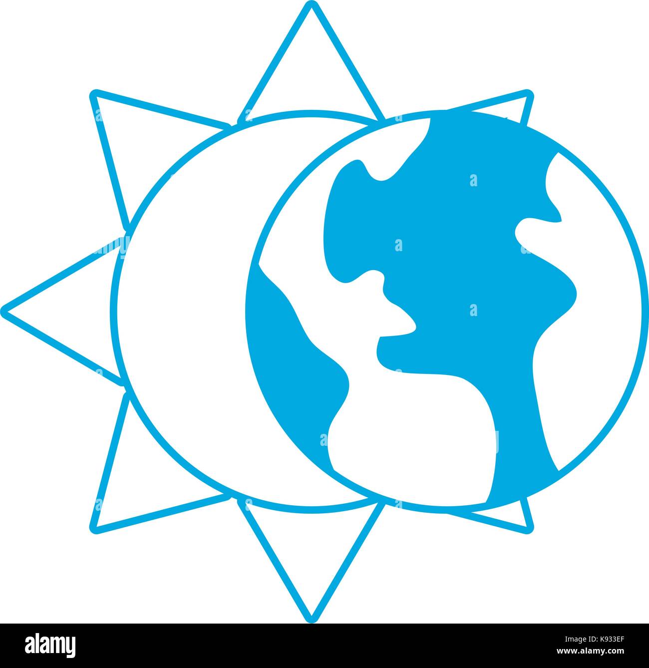 earth planet and sun icon Stock Vector Image & Art - Alamy