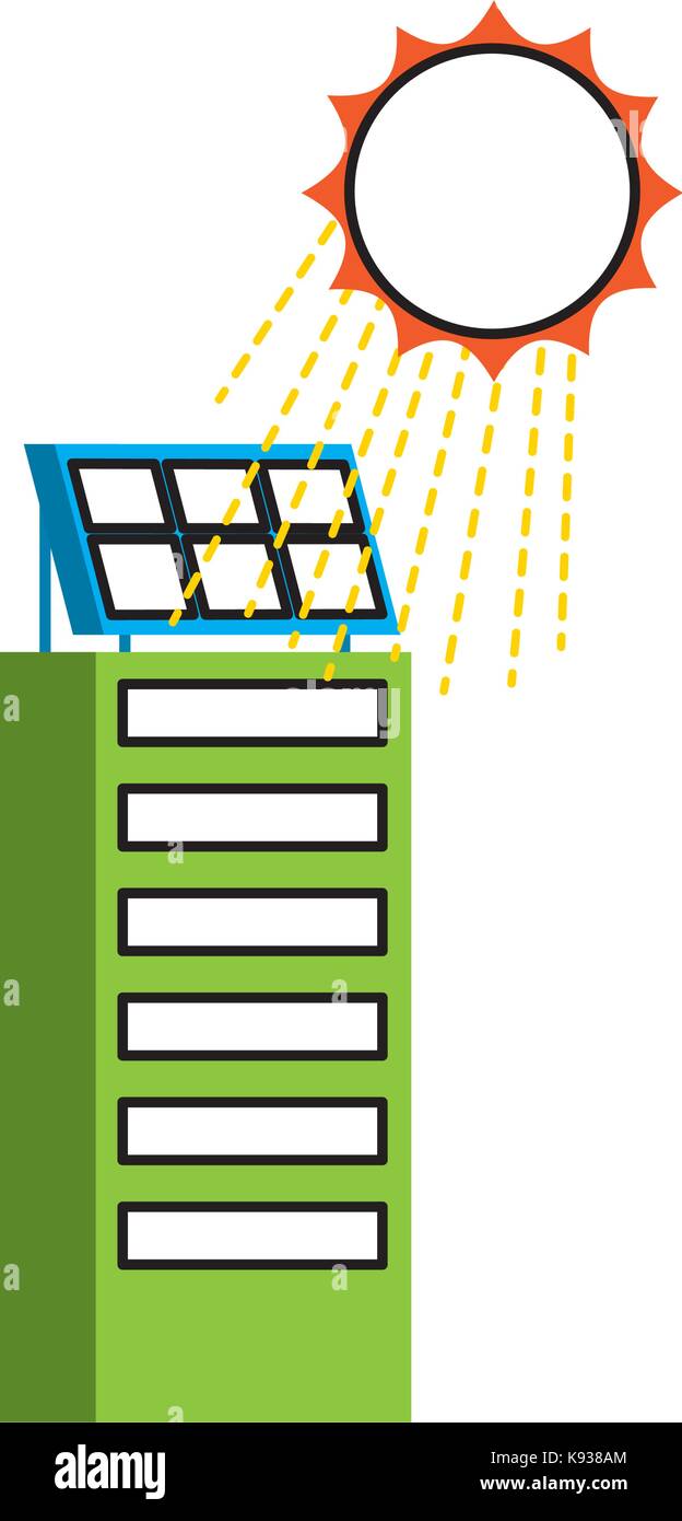 green energy urban ecology nature house or business building with solar ...