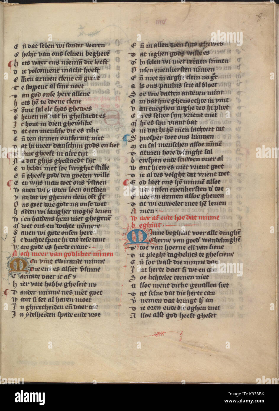 KB 76 E 5 Die Dietsche Doctrinale, folium 008r Stock Photo - Alamy