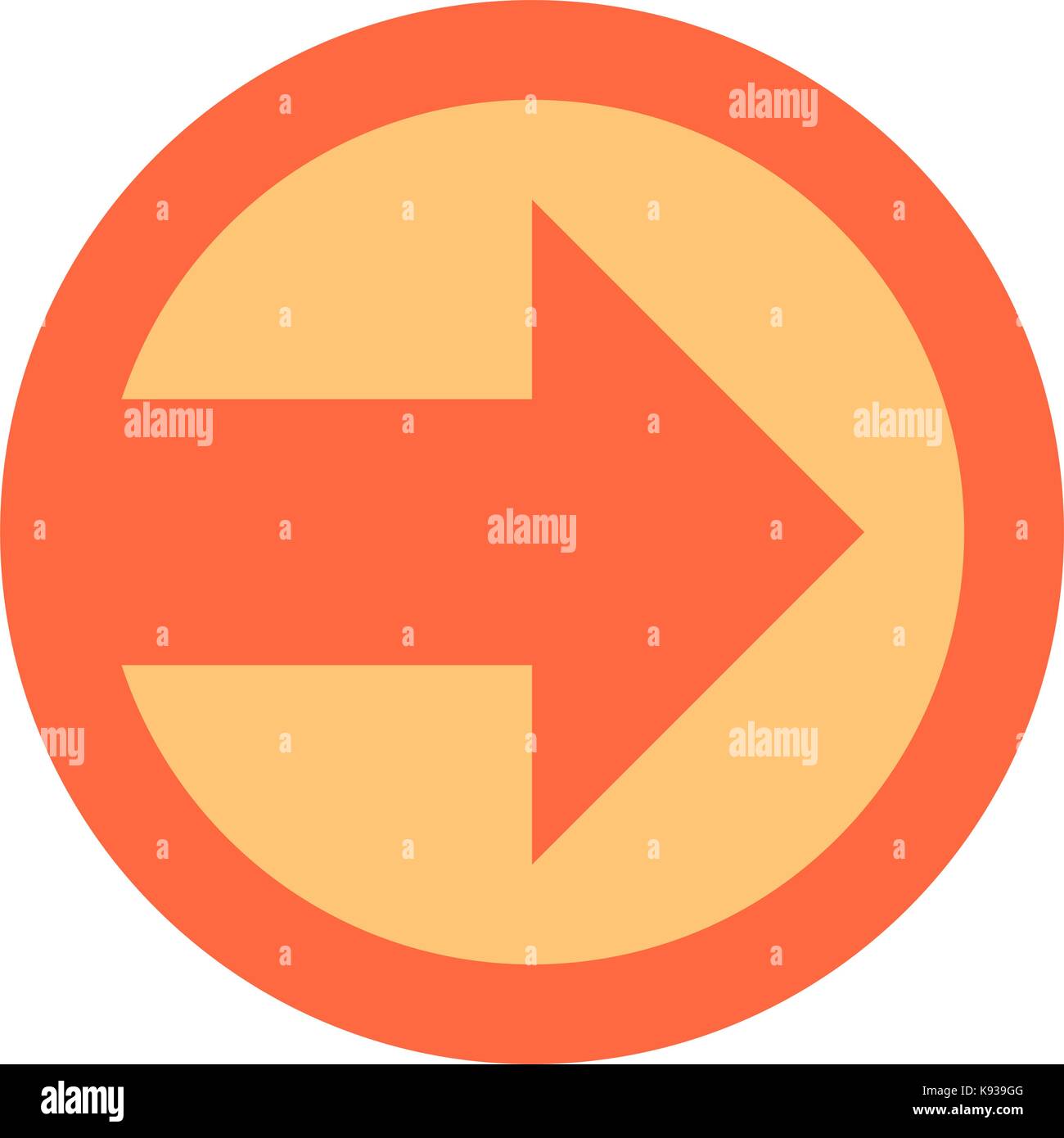 Arrow sign direction icon circle button in circular shape. Quick and ...