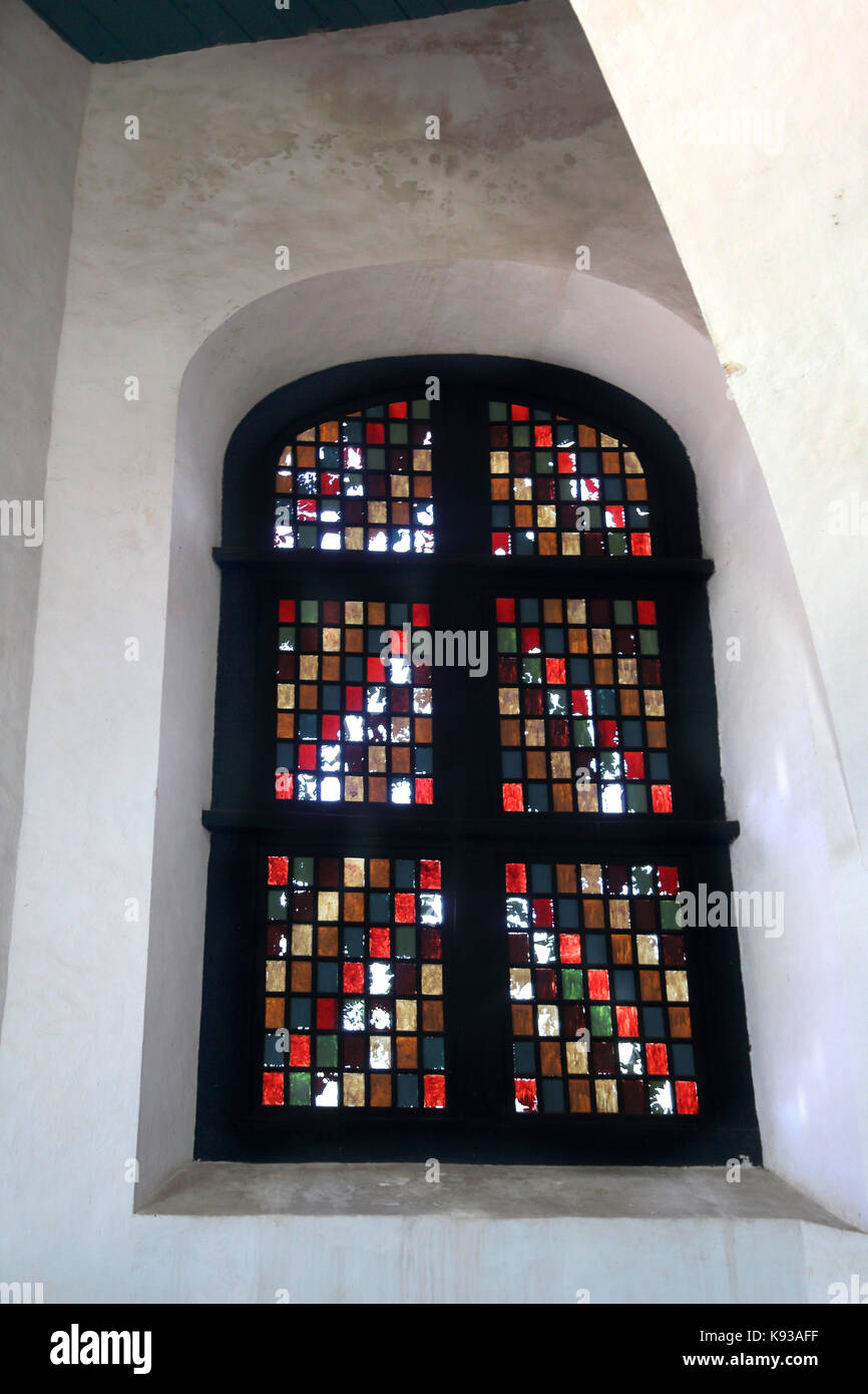 Galle Sri Lanka Galle Fort Dutch Reformed Church built around 1755 Stained Glass Window Stock Photo