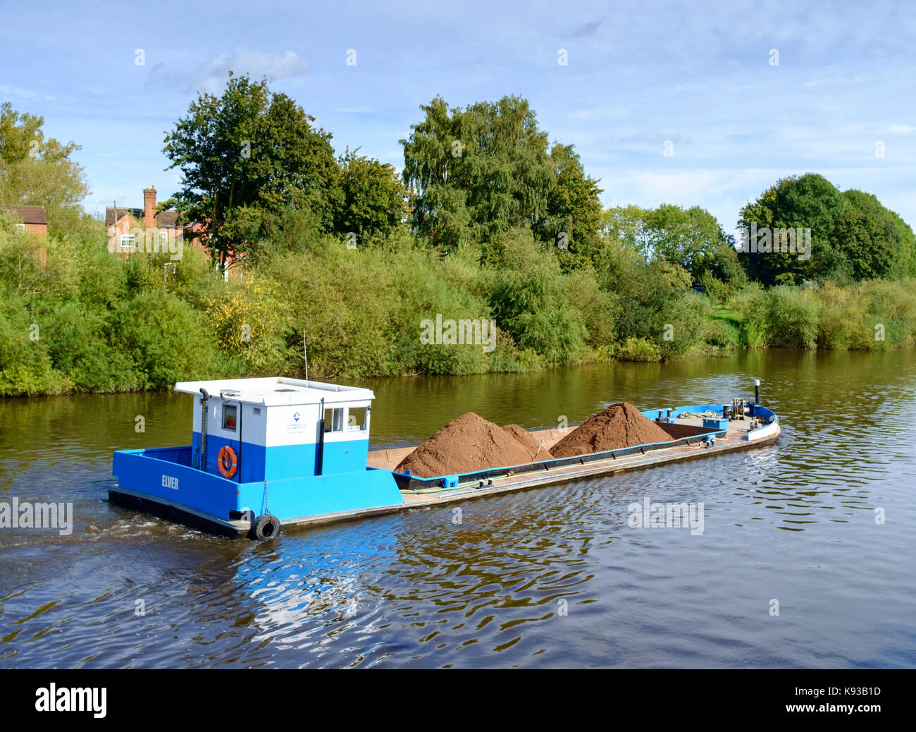 Around Upton-upon-Severn Worcestershire england UK The Barge Elver,Thompson river Transport Stock Photo