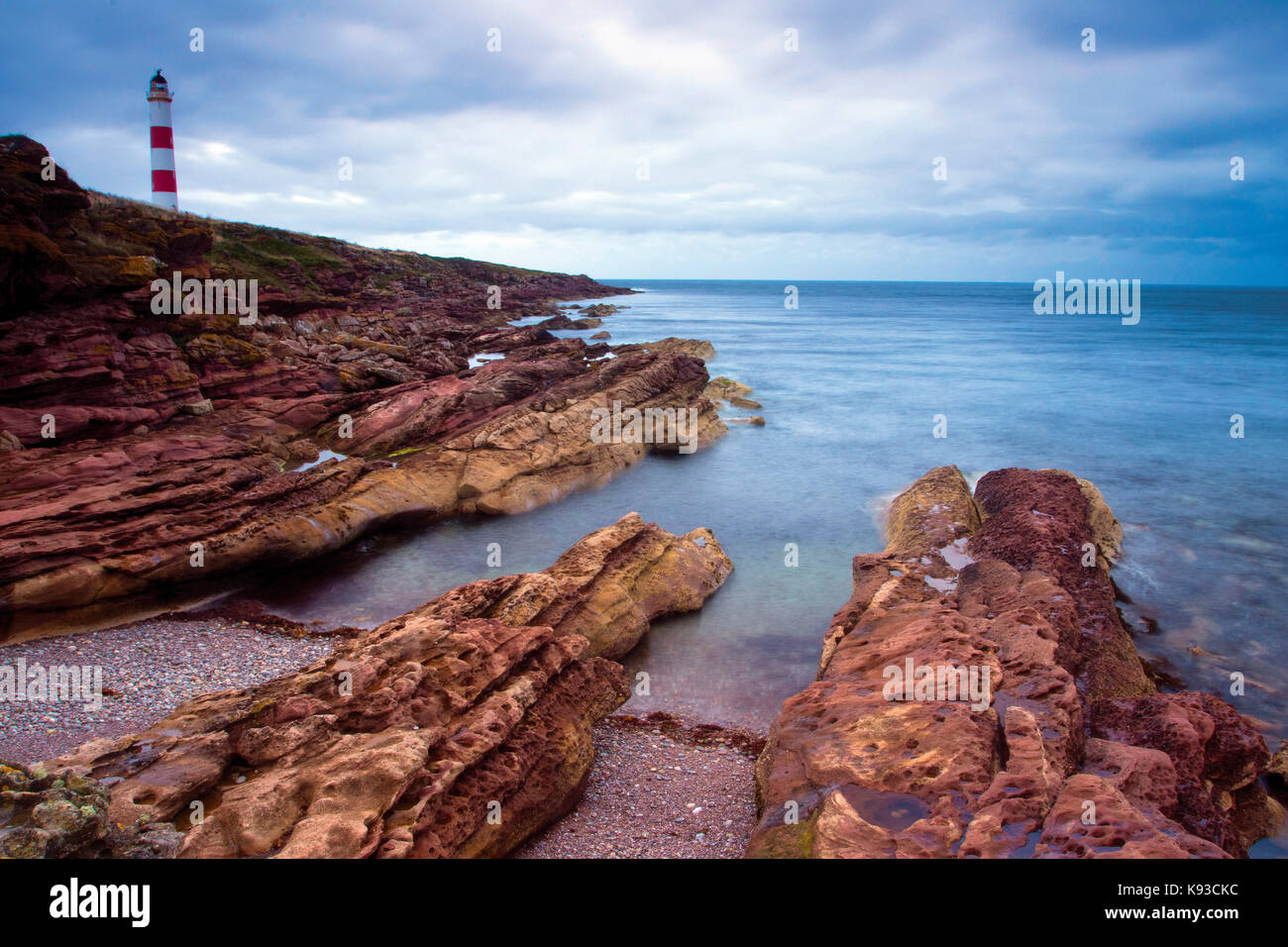 Tarbat Ness Lighthouse, Tarbat Ness, Easter Ross Stock Photo