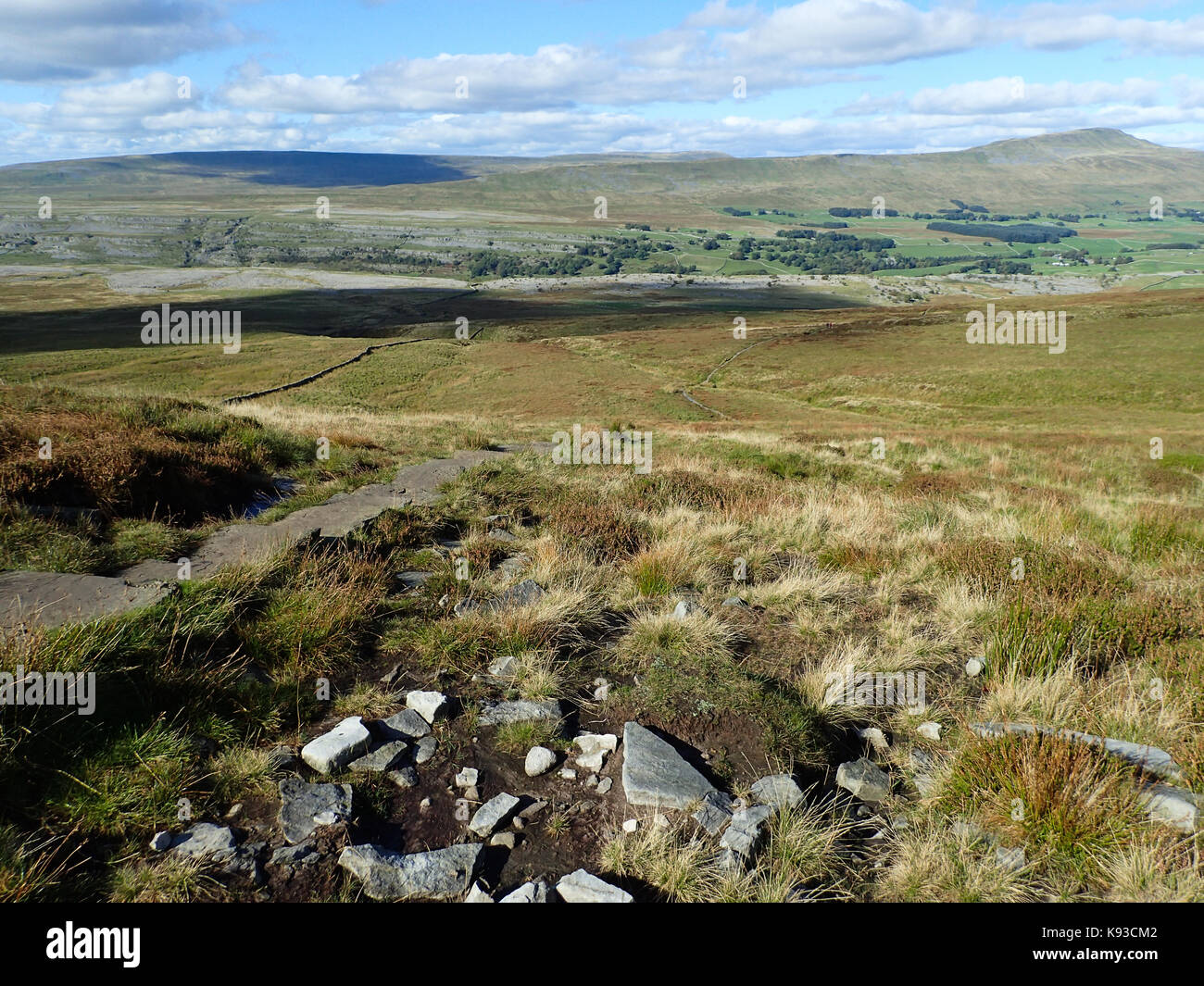 Ingleborough, one of the Yorkshire Three Peaks, Yorkshire Dales ...