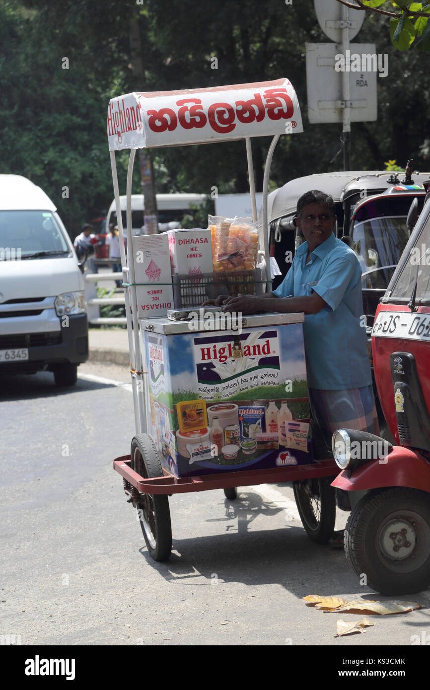 Kandy Sri Lanka Kandy City Ice Cream Vendor Stock Photo