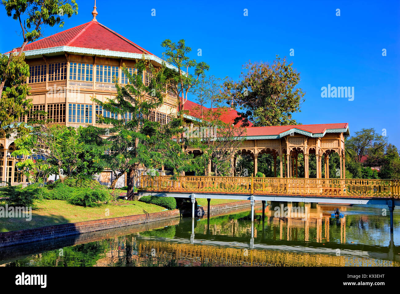 The Vimanmek teak mansion in Bangkok Stock Photo