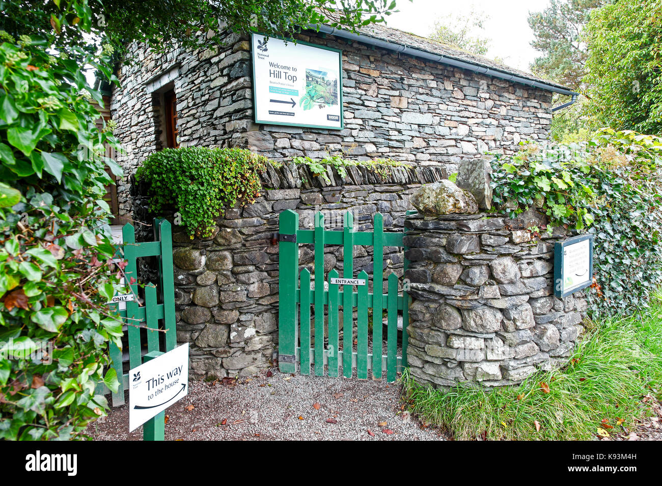 Hill Top Farm, the home of author Beatrix Potter at Near Sawrey, Cumbria, Lake District, England, United Kingdom Stock Photo