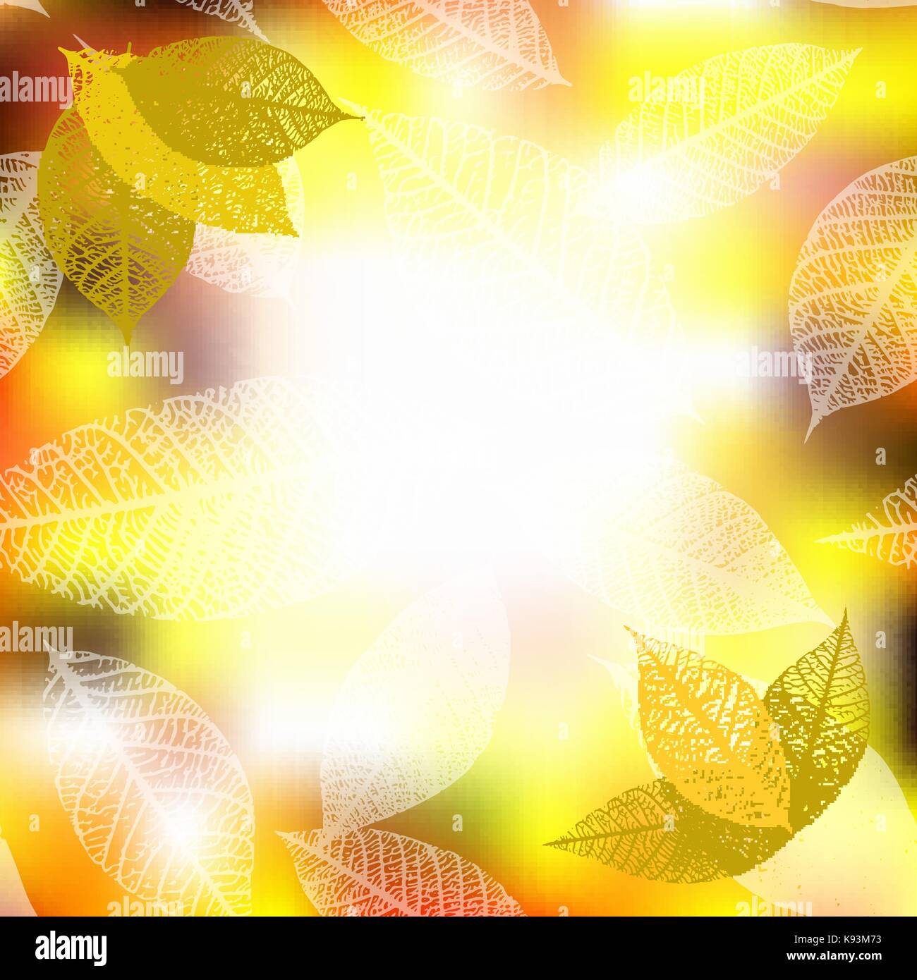 Vector autumn background with leaves and copy space Stock Vector Image ...