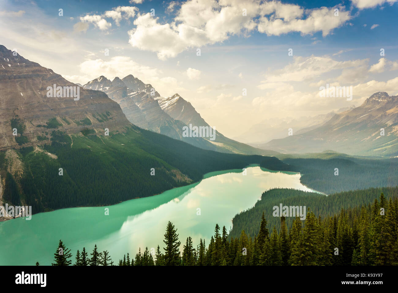Peyto Lake in Canadian Rockies Mountains, Banff National Park, Alberta ...