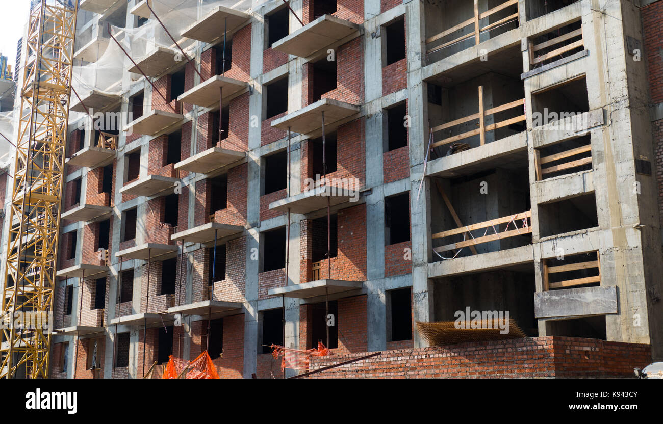 Construction of a new residential building Stock Photo