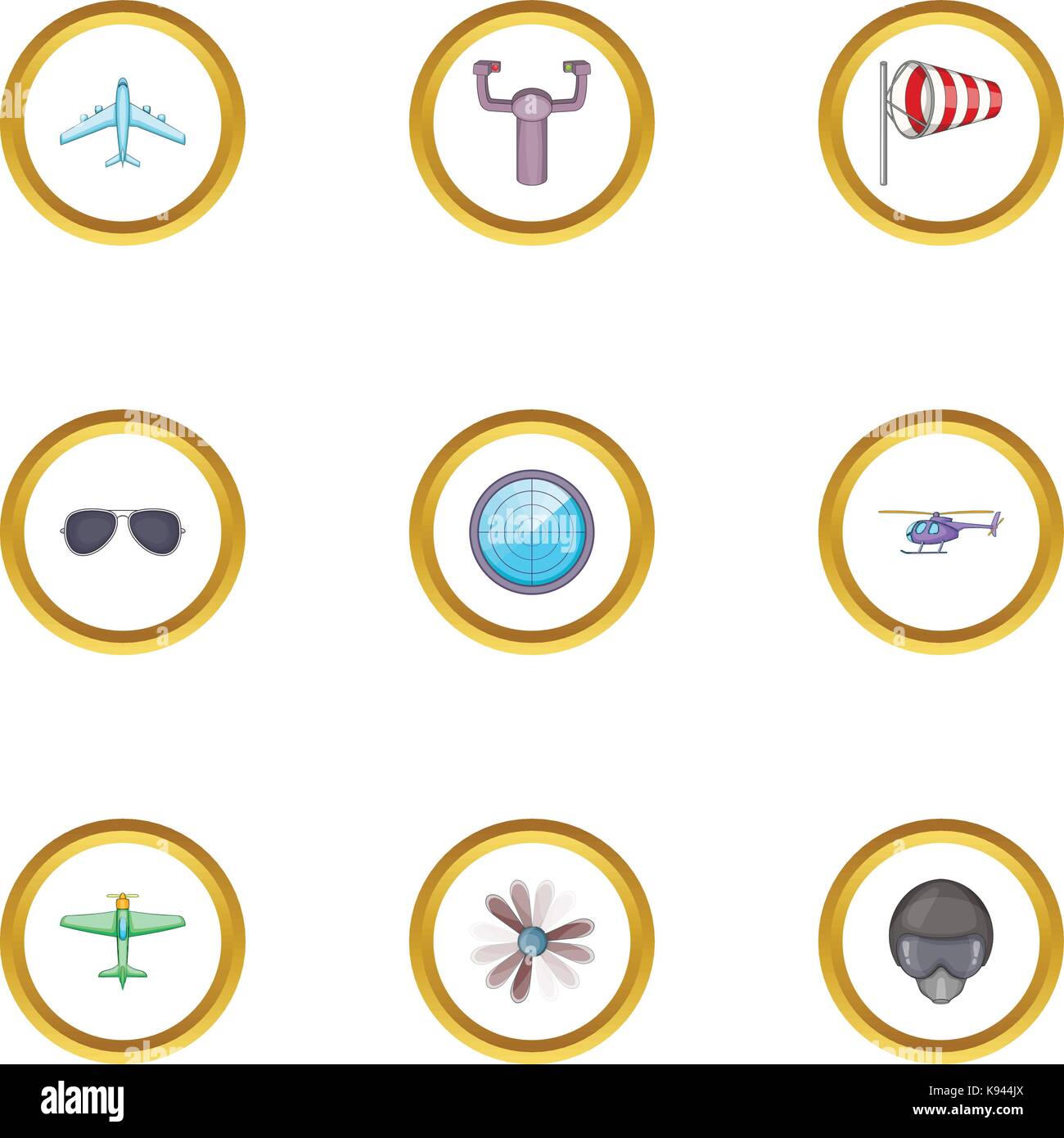 Airport terminal icons set, cartoon style Stock Vector Image & Art - Alamy