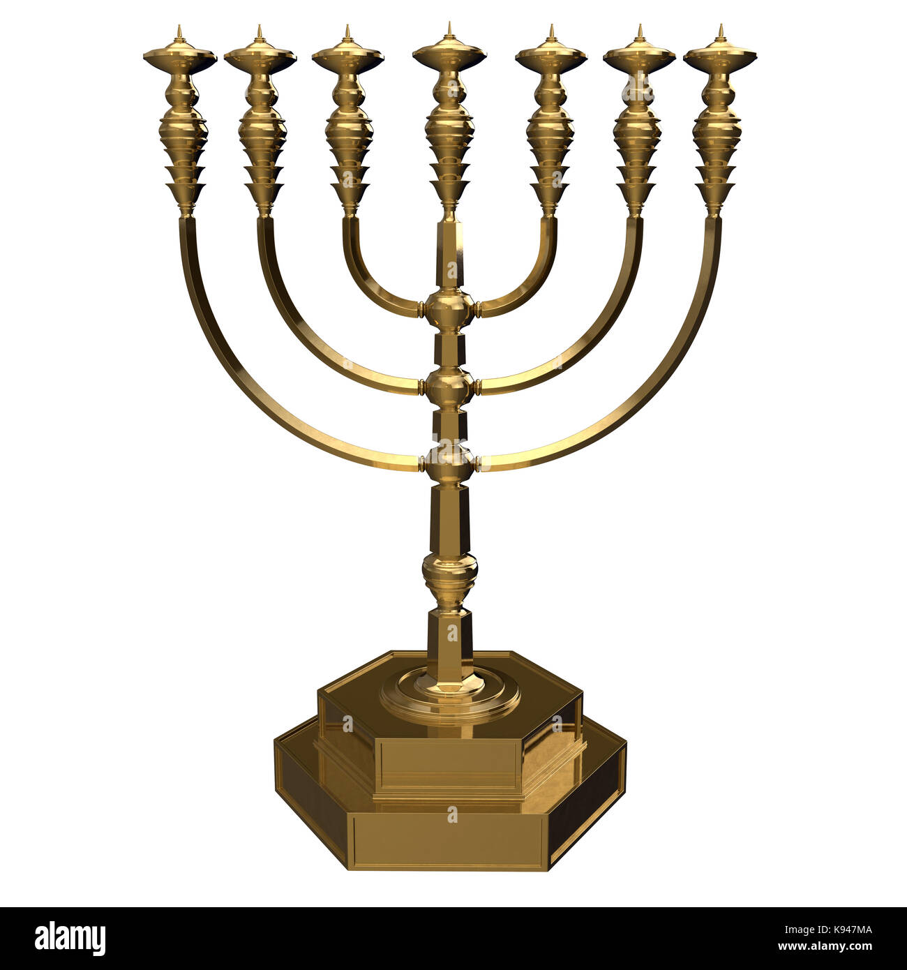 Candle menorah 3D render Stock Photo Alamy