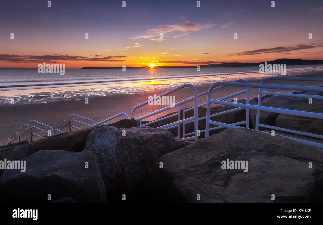 Aberavon beach sunset Stock Photo