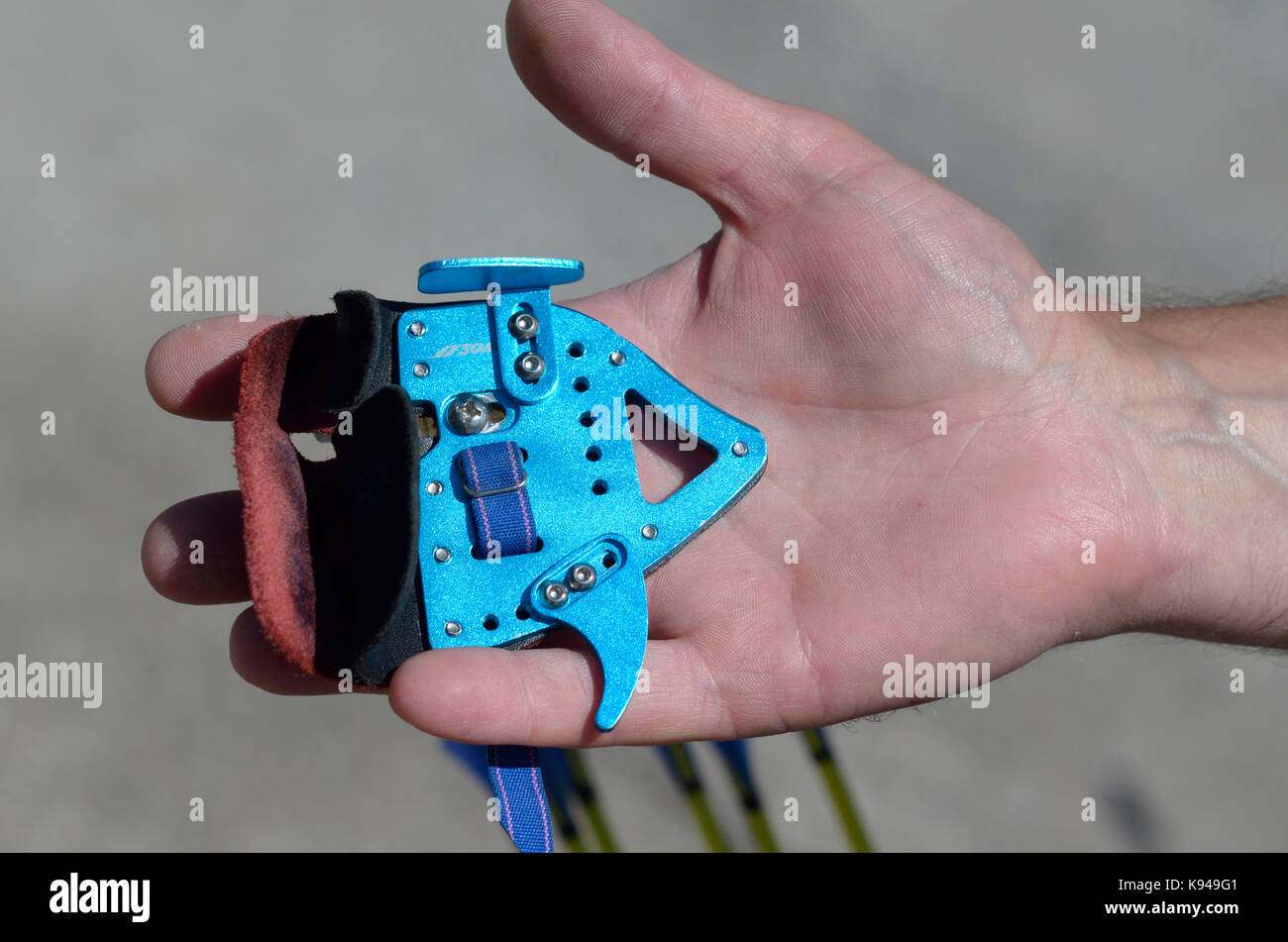 Archery a gear for pulling the string Stock Photo Alamy