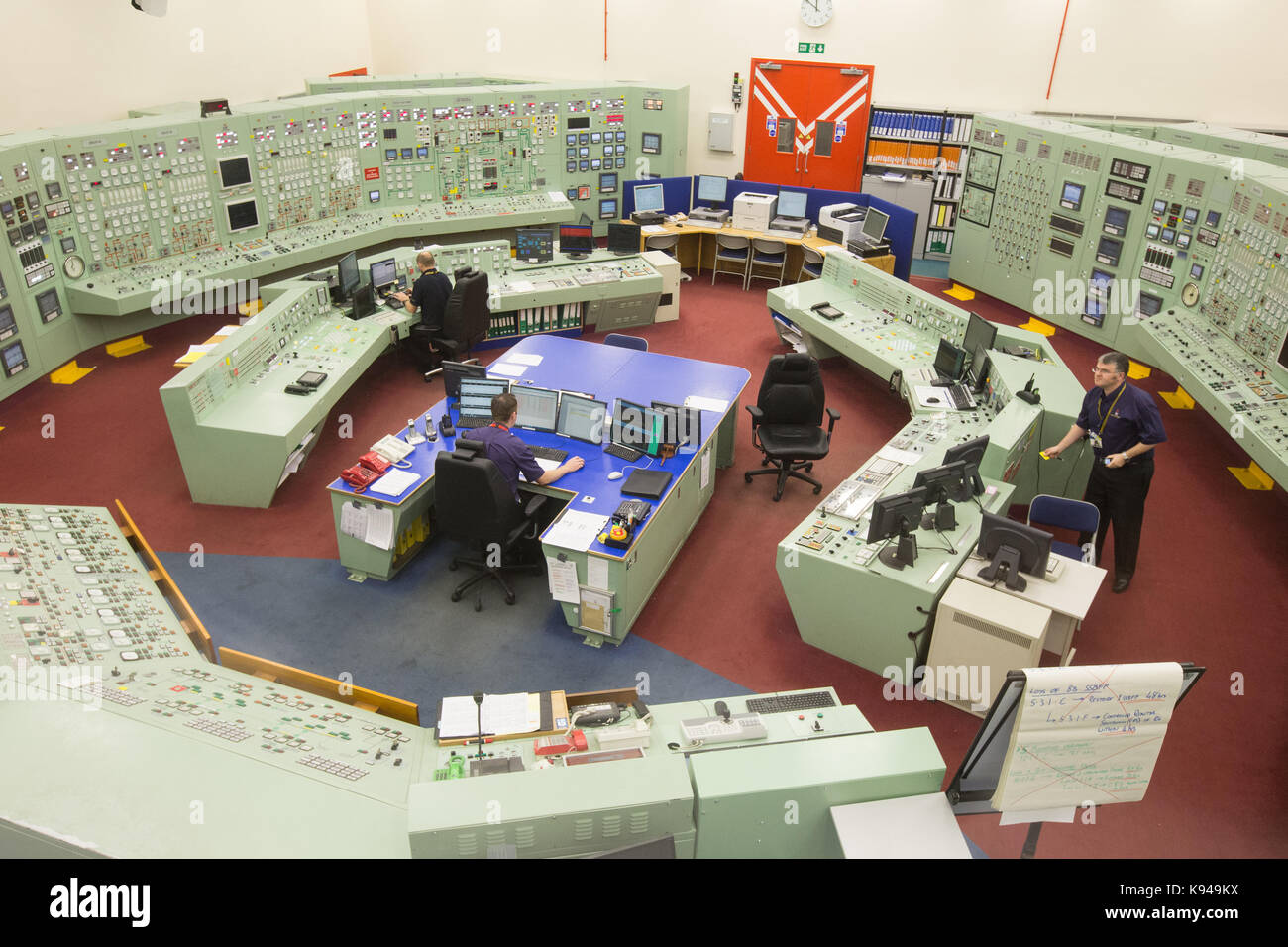 The control room at Hunterston Nuclear B  Power station in West Kilbride, Scotland Stock Photo