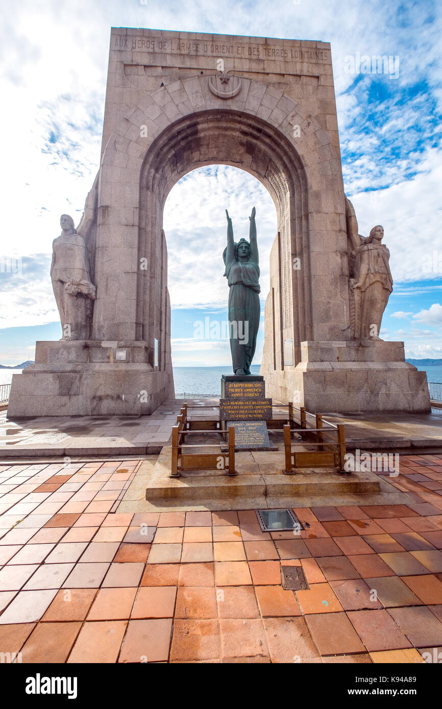 Porte de L'Orient, a war memorial on the Corniche, Marseilles, France Stock  Photo - Alamy