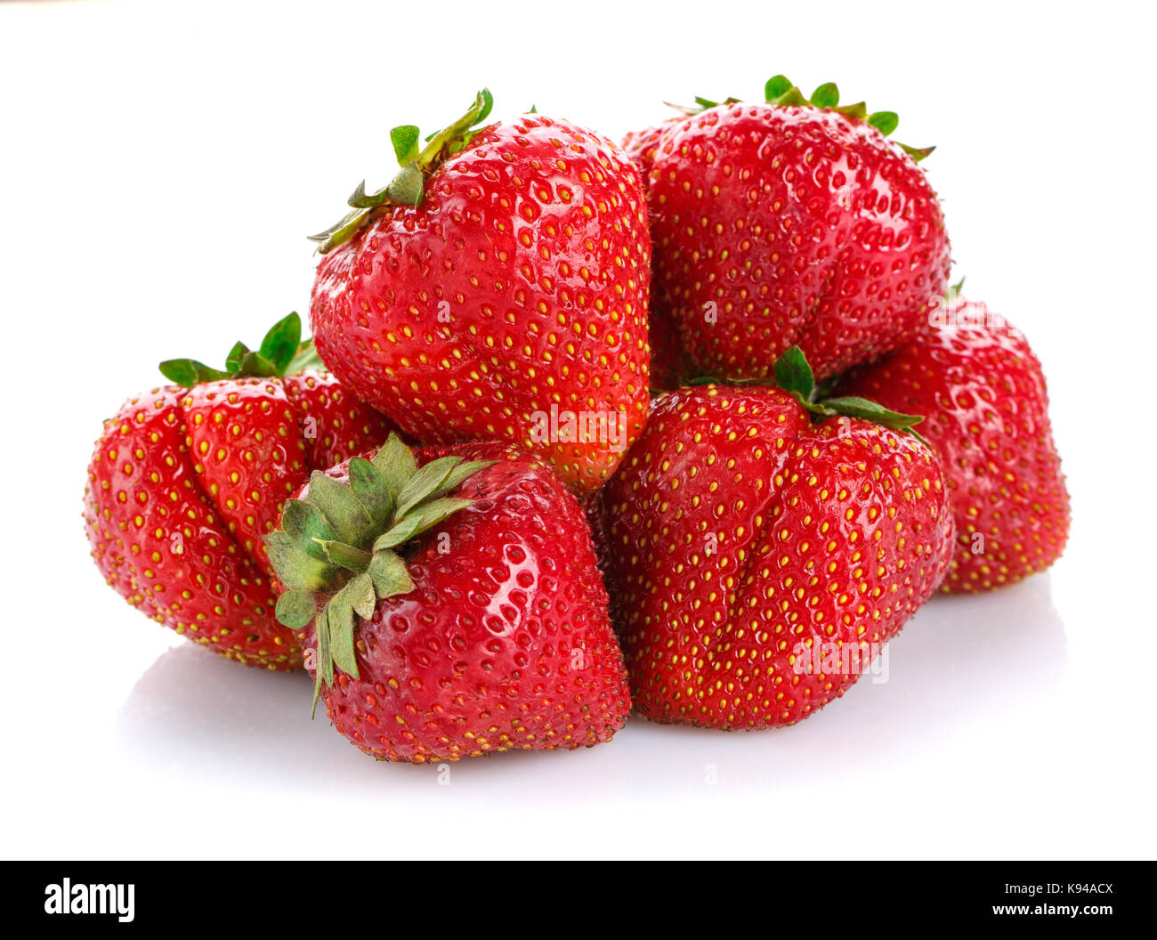 Fresh strawberries on white background Stock Photo - Alamy