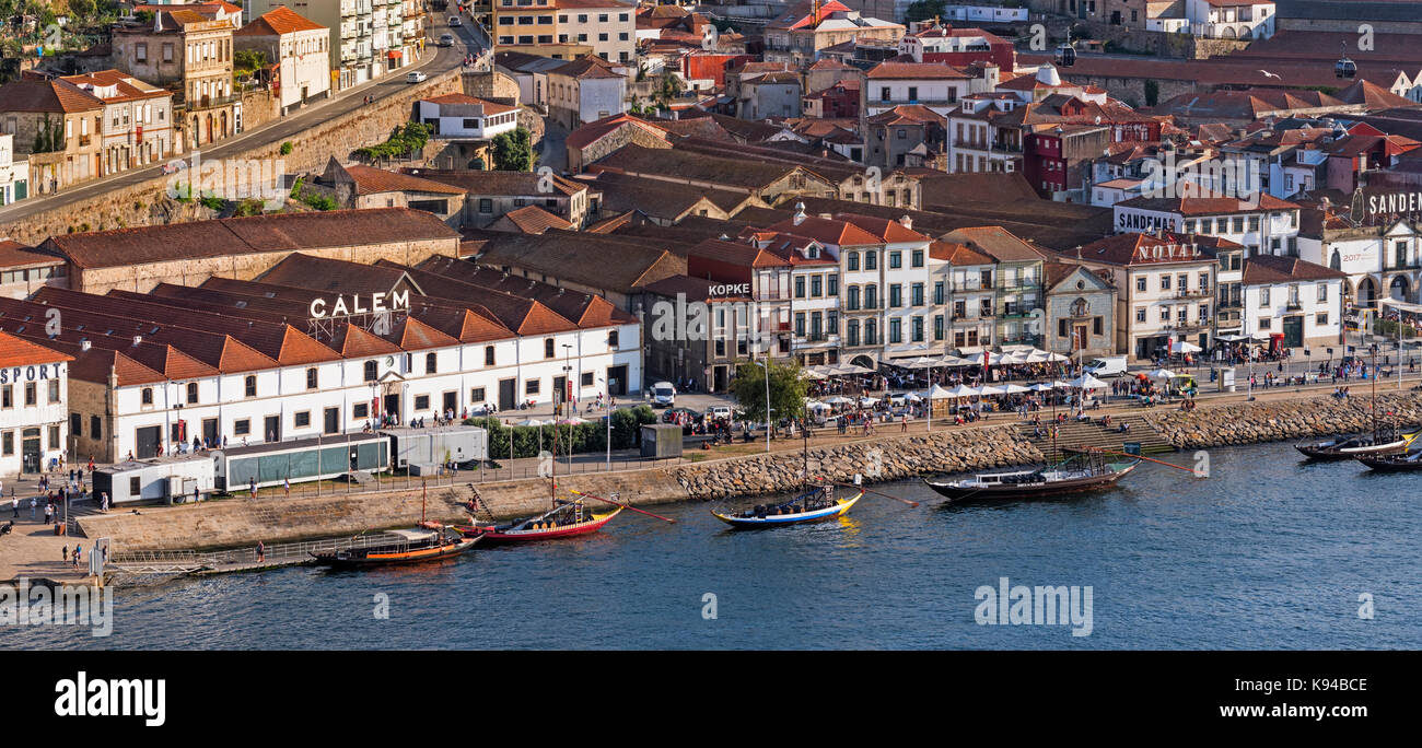View to Vila Nova de Gaia Porto Portugal Stock Photo