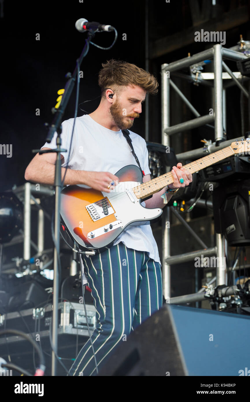 Thornhill, Scotland, UK - September 2, 2017: Kris Platt of Scottish indie band Fatherson performing during day 2 of Electric Fields Festival. Stock Photo