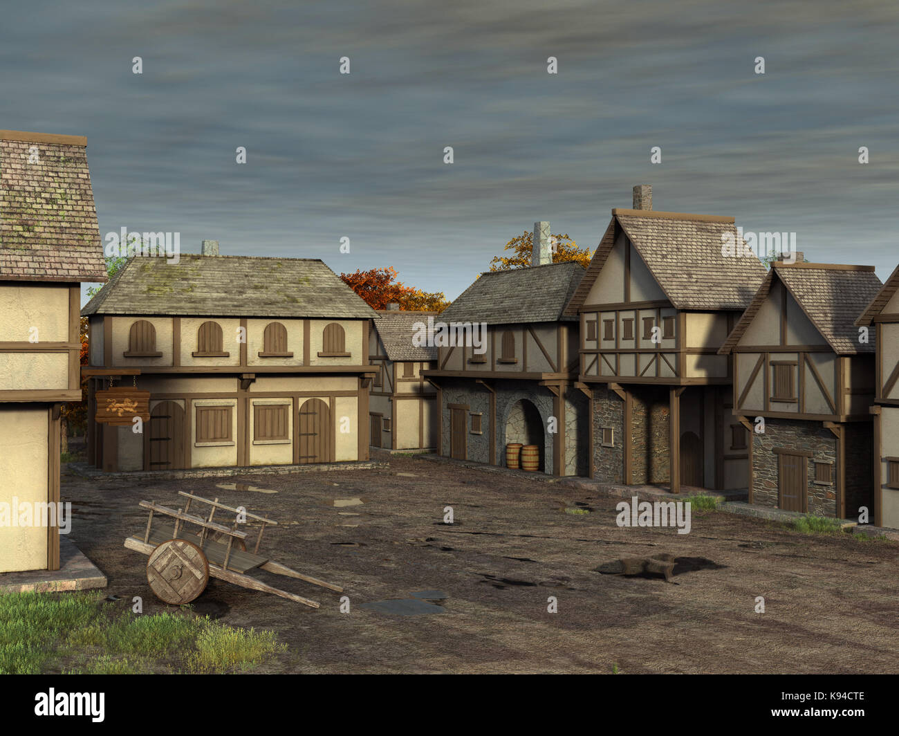 Medieval village Stock Photo