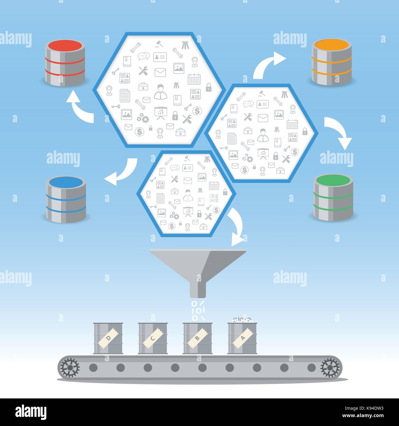 Business intelligence processing and Database management concept Stock Vector Image & Art Alamy