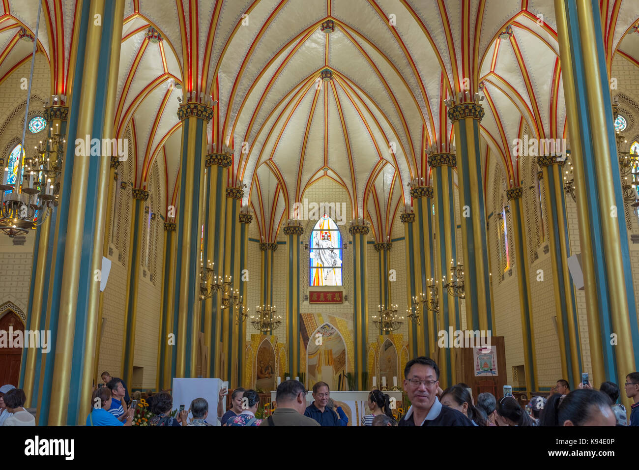 Fully renovated Xishiku Catholic Church (or Beitang, “North Church” in Chinese, as it is also known). Stock Photo