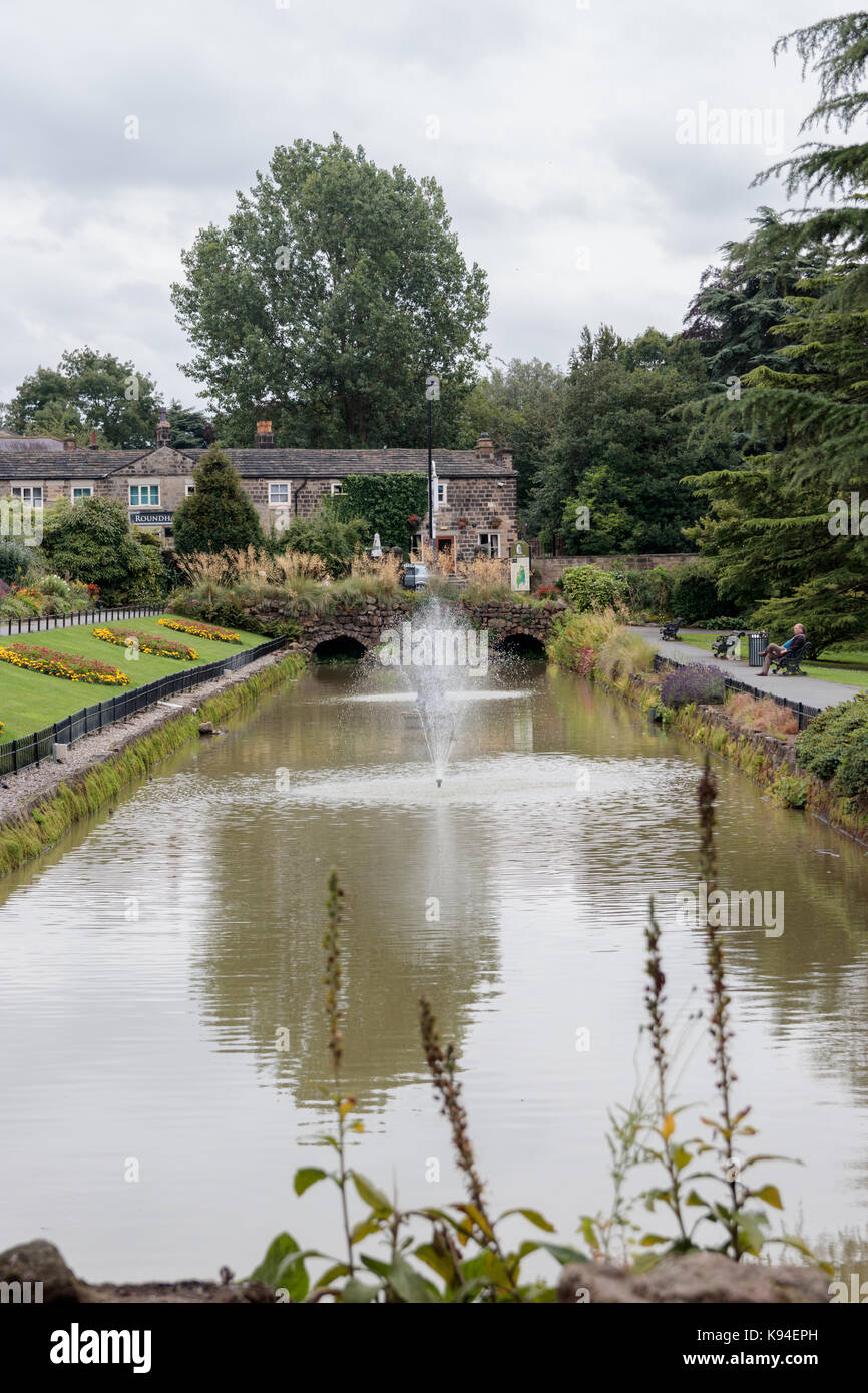 Water feature and fountain in Canal Gardens, Roundhay Park, Leeds Stock