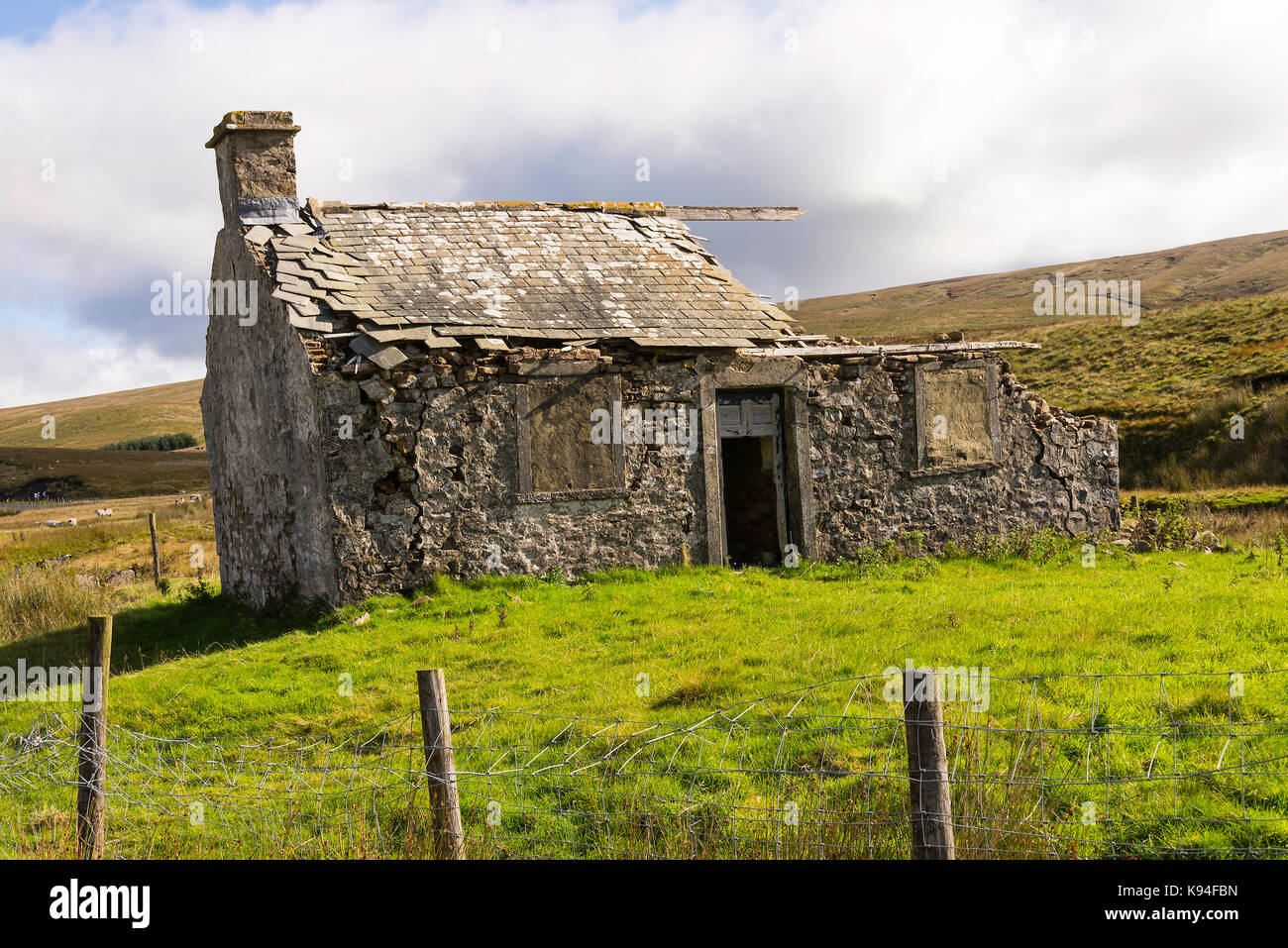 A Dilapidated Cottage near Ribblehead in The Yorkshire Dales National Park Yorkshire England United Kingdom UK Stock Photo