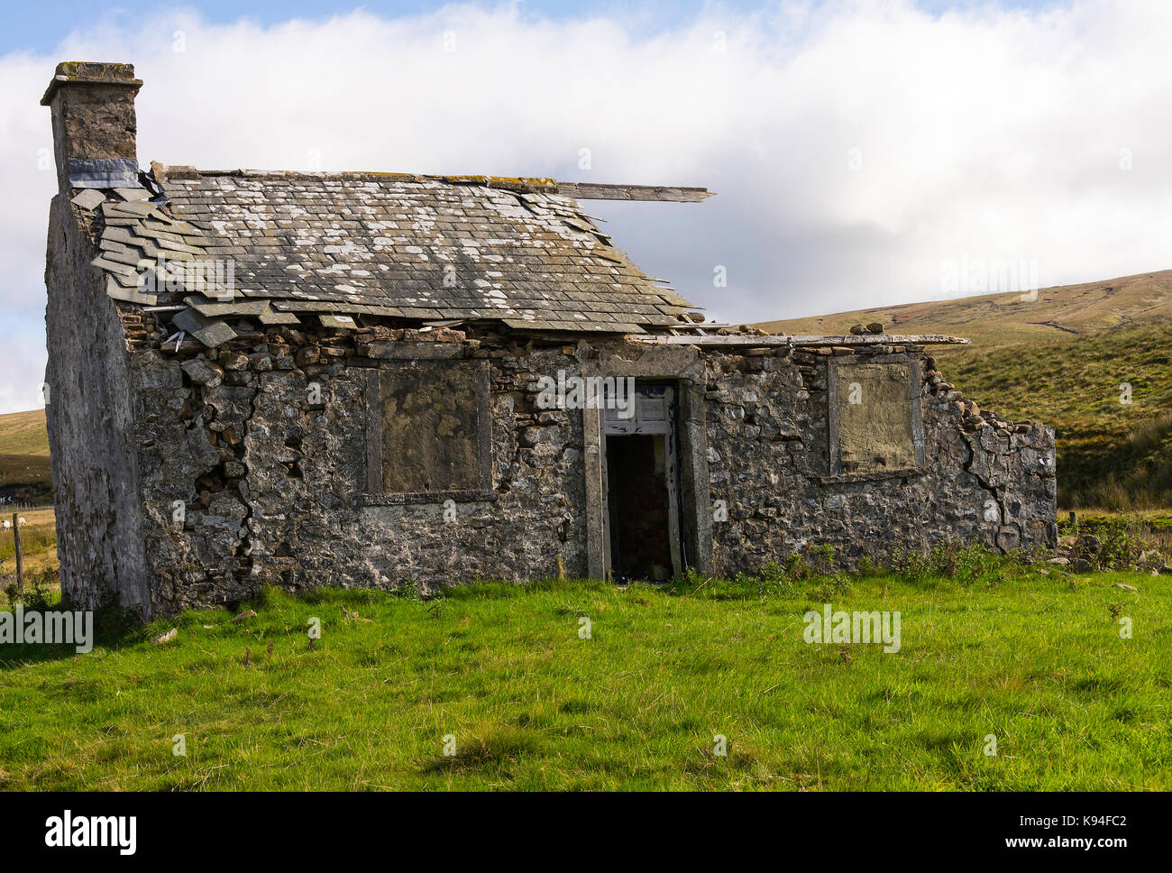 A Dilapidated Cottage near Ribblehead in The Yorkshire Dales National Park Yorkshire England United Kingdom UK Stock Photo