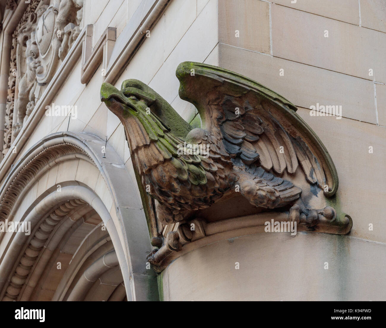 Eagle Gargoyle Detail On Building Infirmary Street Leeds Stock Photo   Eagle Gargoyle Detail On Building Infirmary Street Leeds K94FWD 