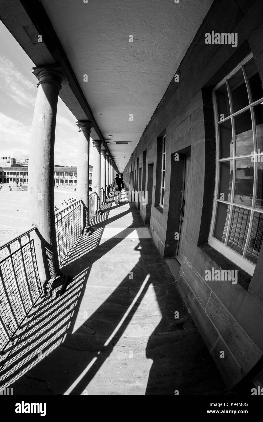 In The Courtyard Of The Piece Hall In Halifax Black And White Stock