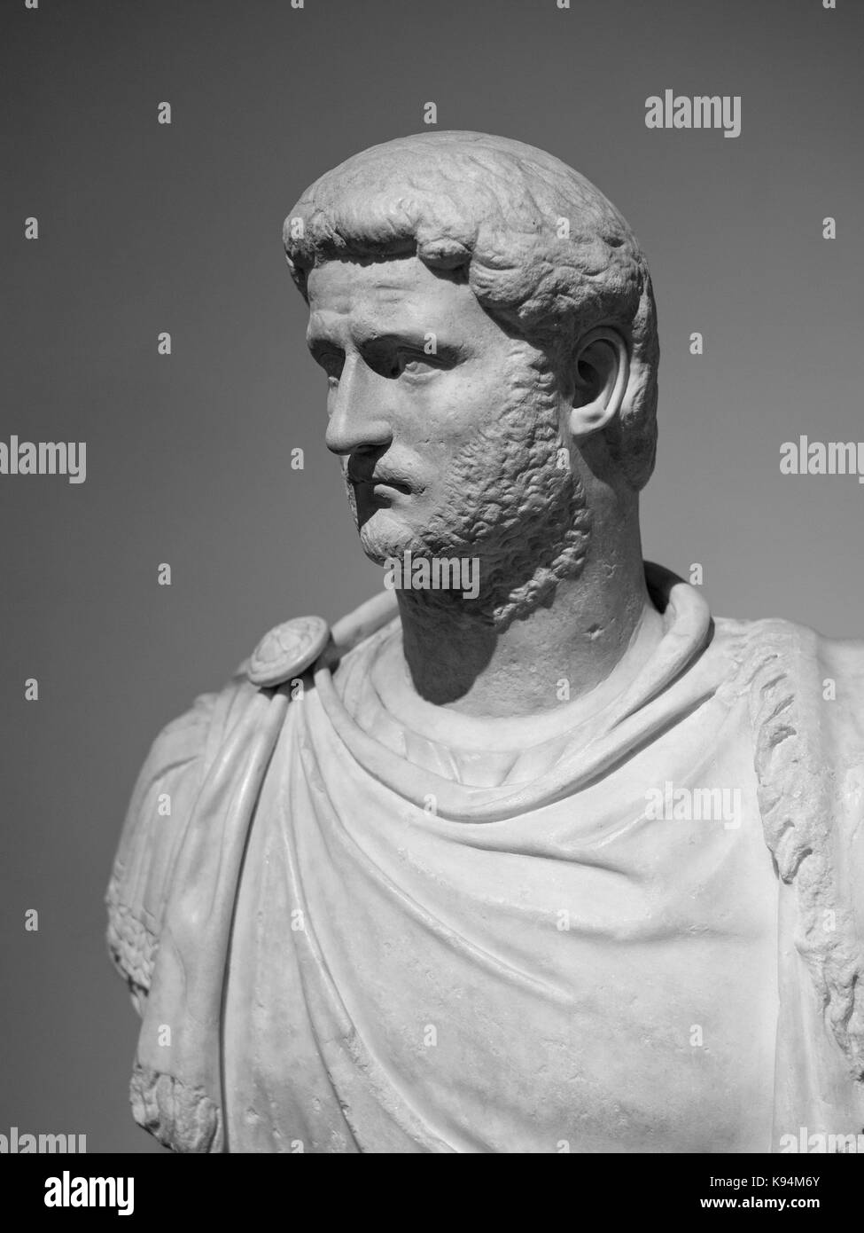 Rome. Italy. Bust portrait of Roman Emperor Gallienus (218–268 AD), 3rd C A.D. Museo Nazionale Romano. Palazzo Altemps.   Publius Licinius Egnatius Ga Stock Photo