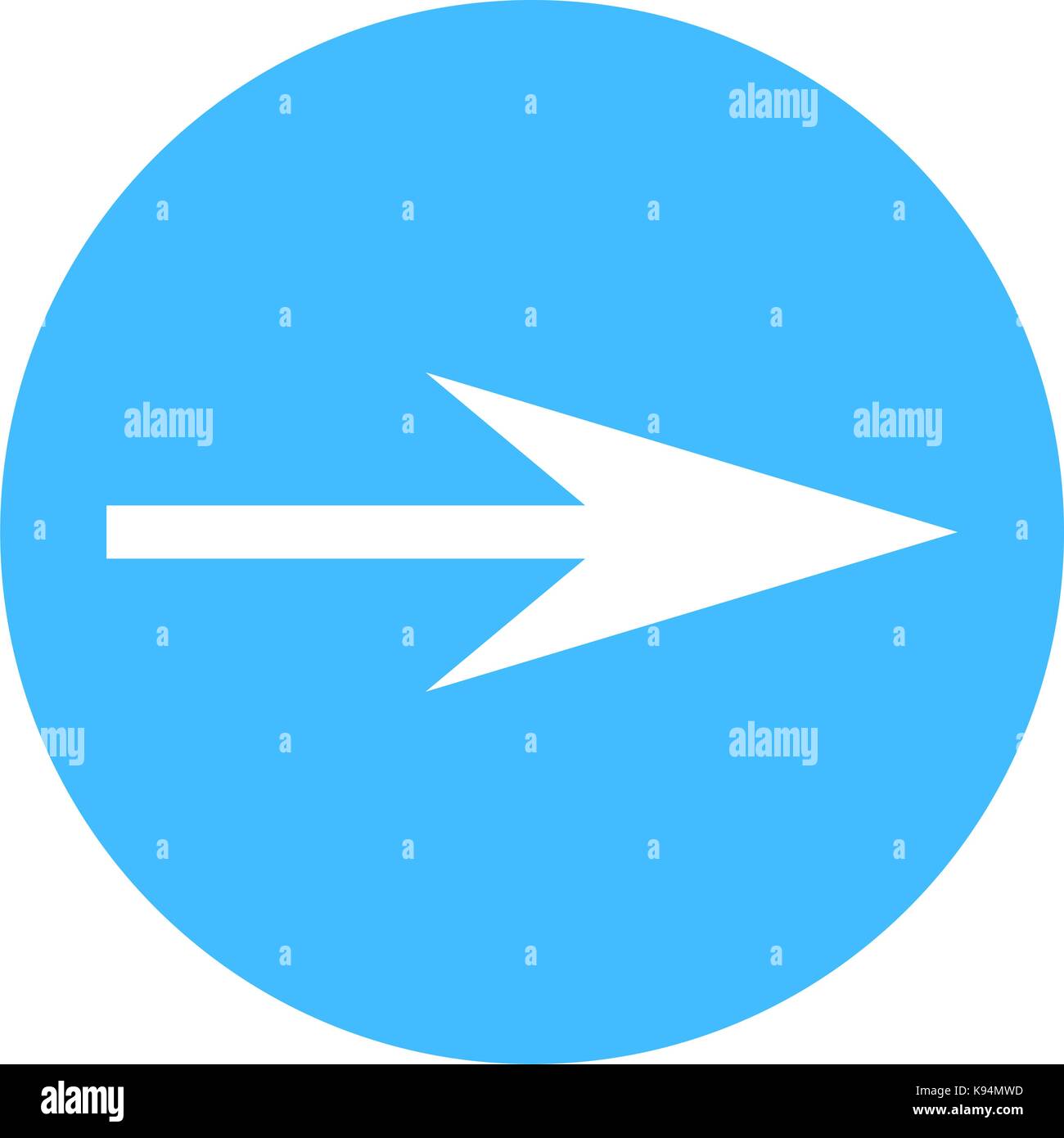 Arrow sign direction icon circle button in circular shape. Quick and ...
