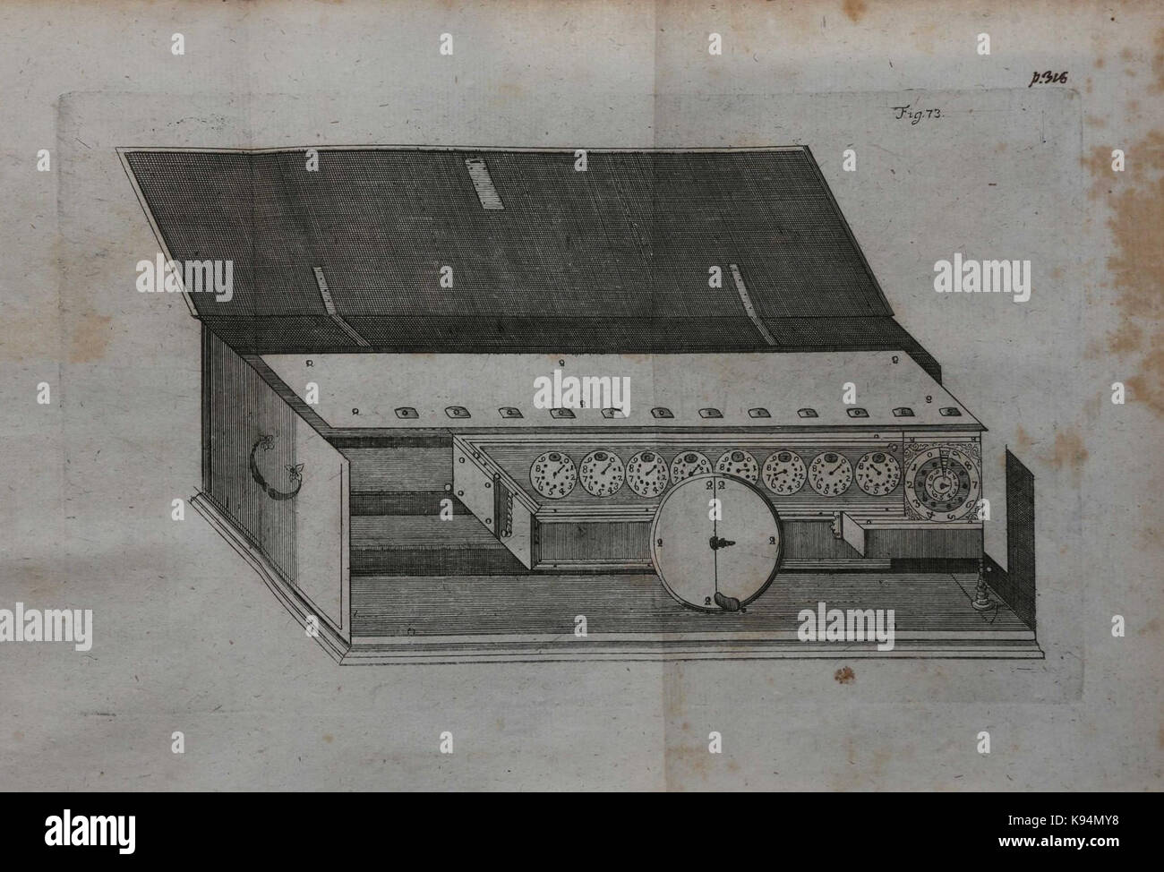 Leibniz's drawing of his calculating machine Stock Photo Alamy